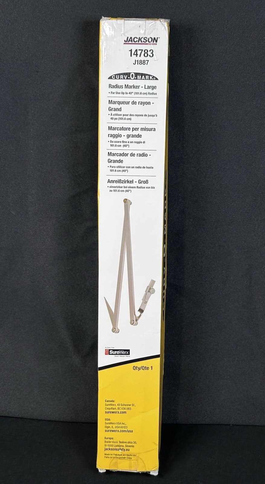 Jackson Safety Large Radius Marker 14783 J1887 Curv-O-Mark