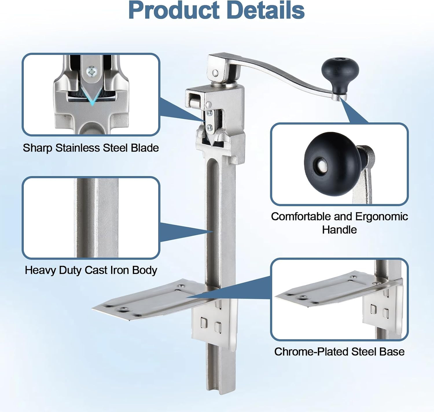 Commercial Can Opener Heavy Duty, Manual Table Mount Can Opener for #10 Cans up