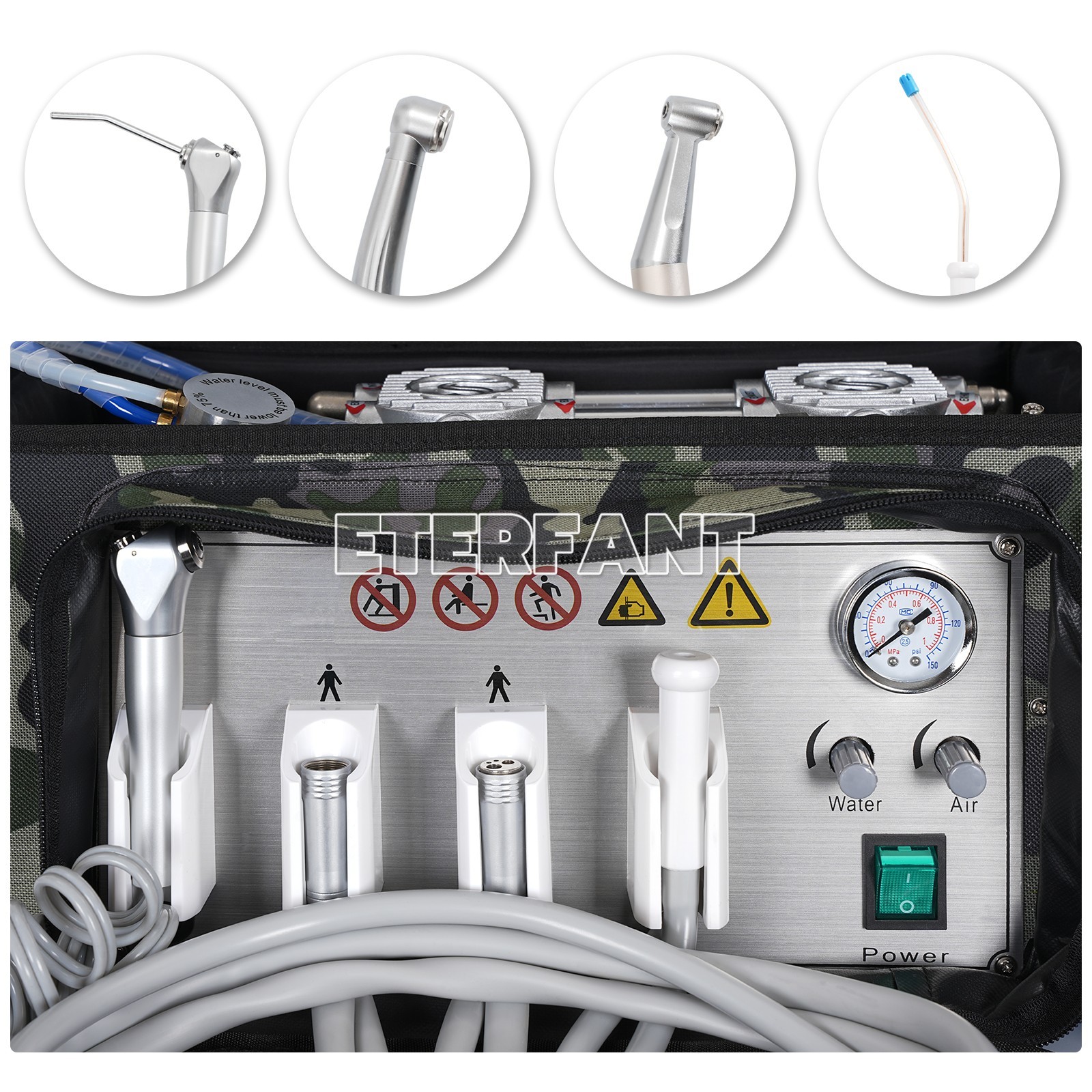Dental Unit System/Mobile Delivery Cart Treatment/Air Compressor Suction System