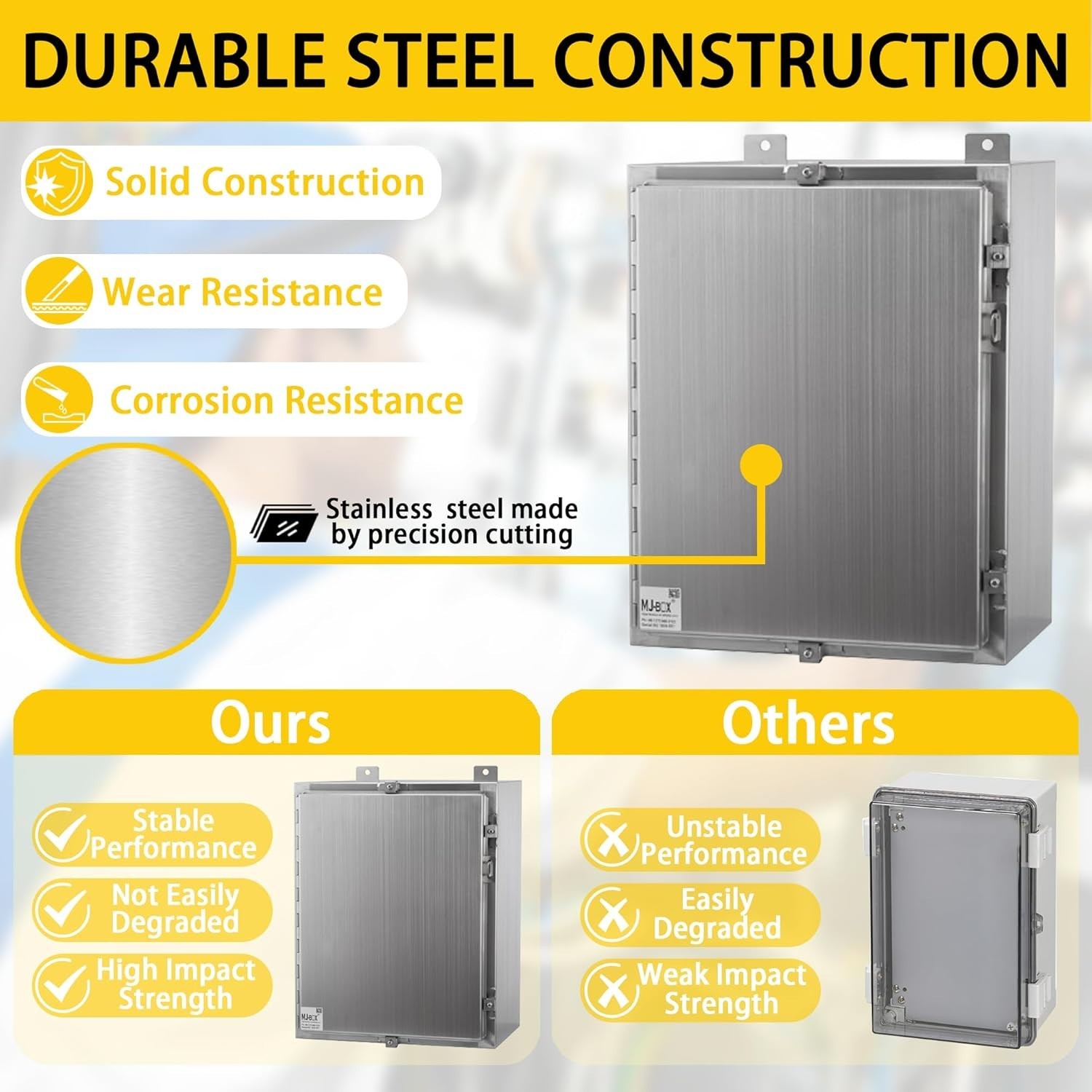 22″x22″x8″ Explosion-Proof Electrical Box Made of 304 Stainless Steel, IP66