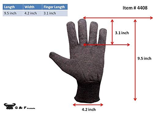 Heavy Weight 9OZ. Cotton Brown Jersey Work Gloves Knit Wrist Sold by Dozen (12