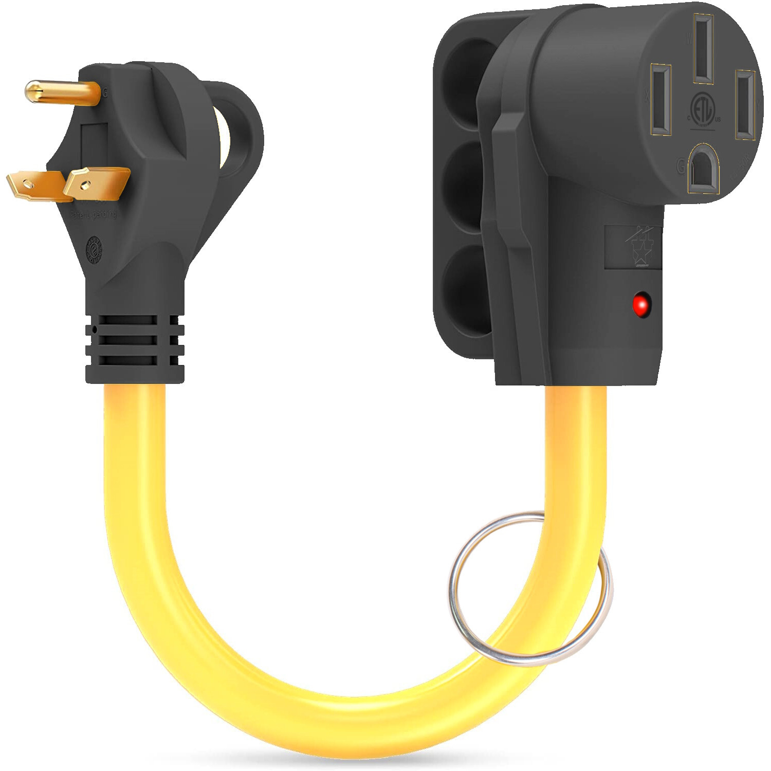 30 Amp Male – 50 Female Extension Cord Plug Power Adapter 3 to 4 Prong Generator
