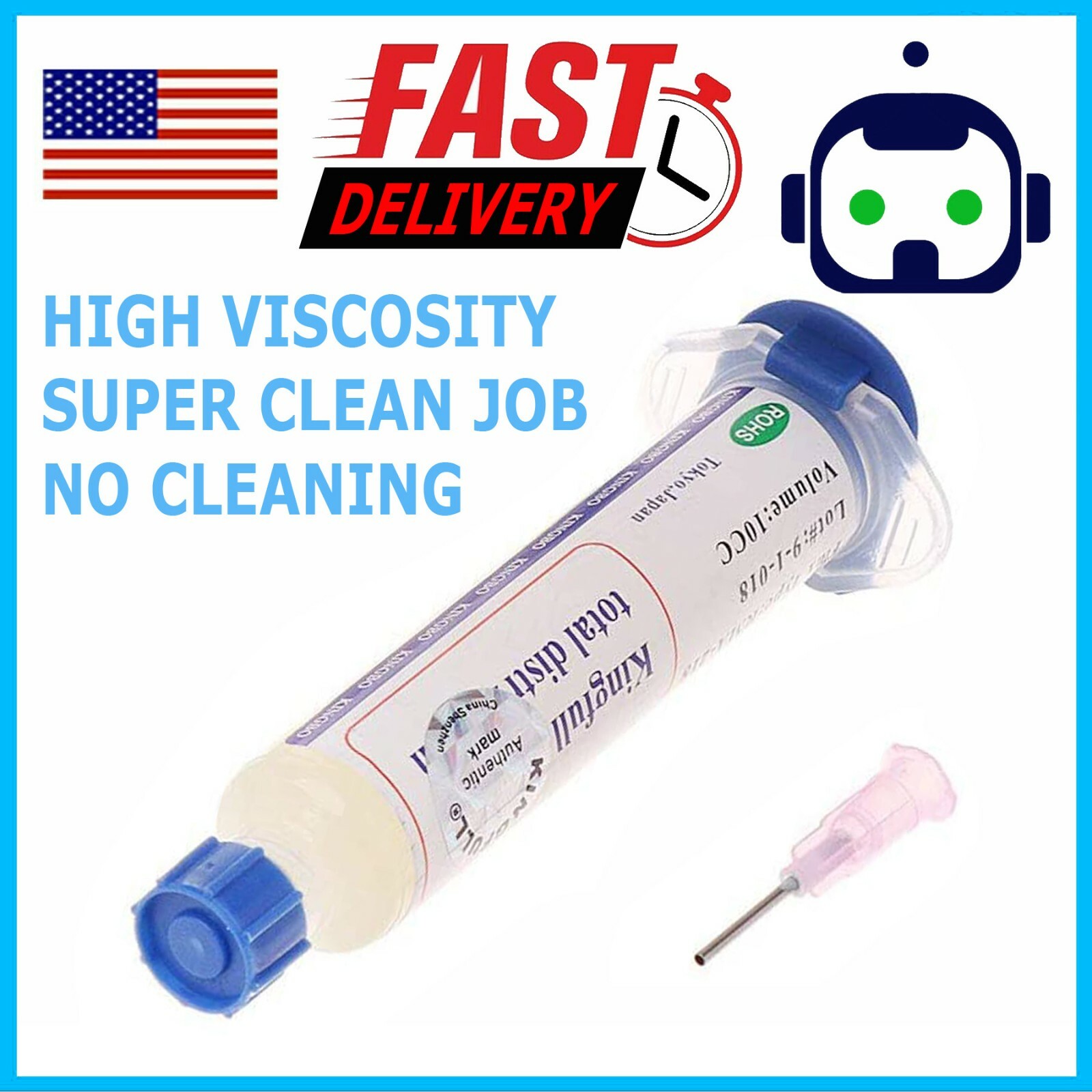 KINGBO RMA-218 Solder Flux Paste 10cc Syringe Tube Rework BGA Reball SMT SMD PCB