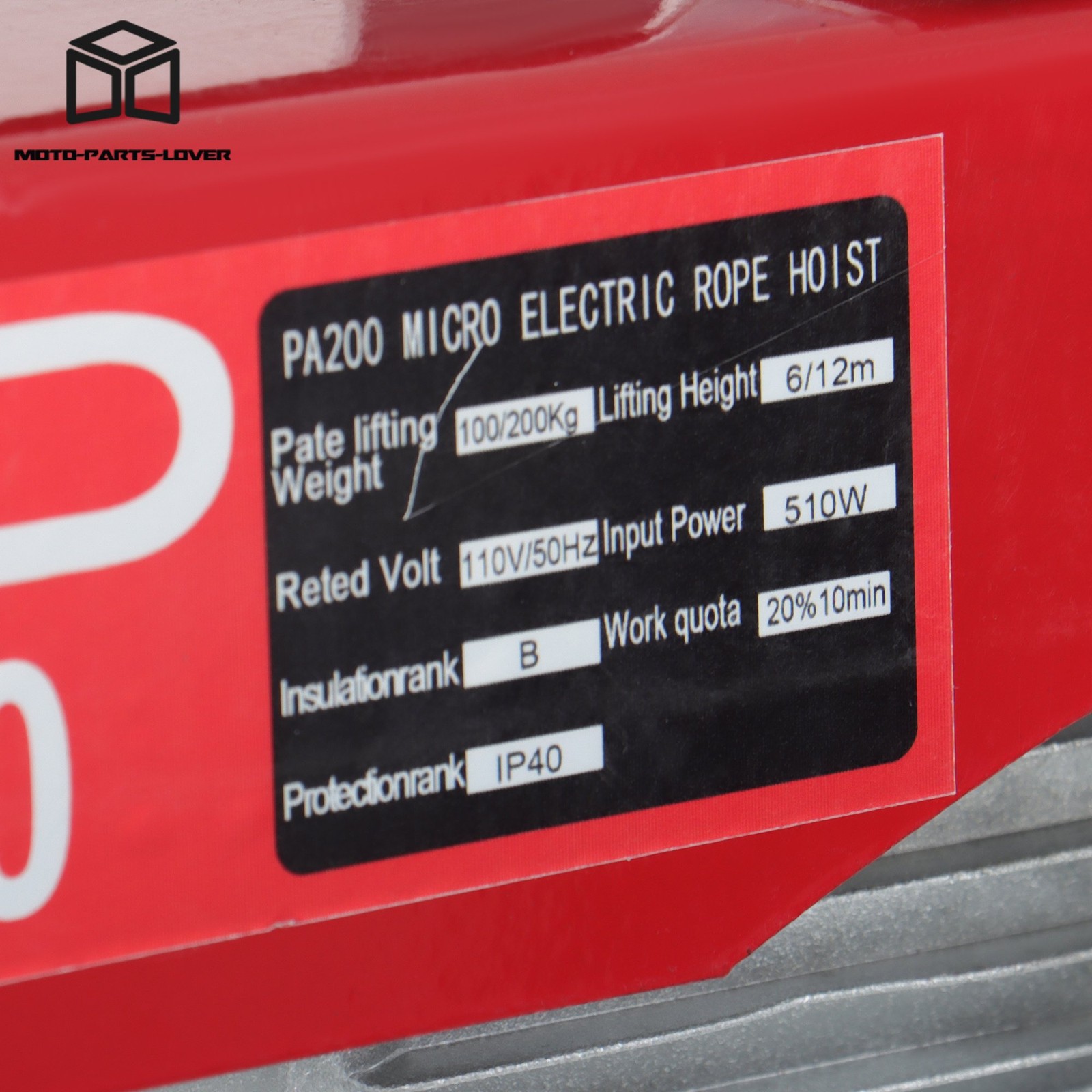 440lbs/200kg Mini Electric Hoist Single/Double Slings 6.6ft Wired Remote Control