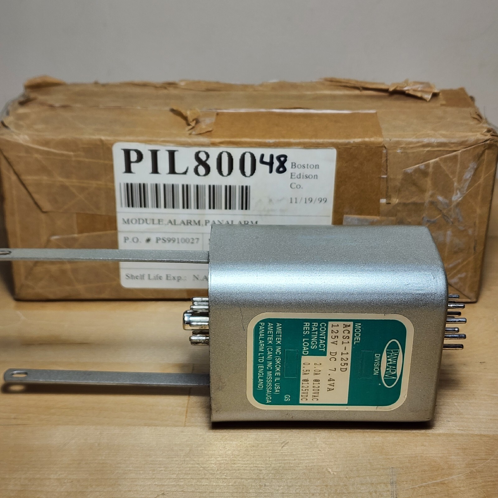 Ametek Panalarm ACS1-125D Plug-In Relay 125VDC