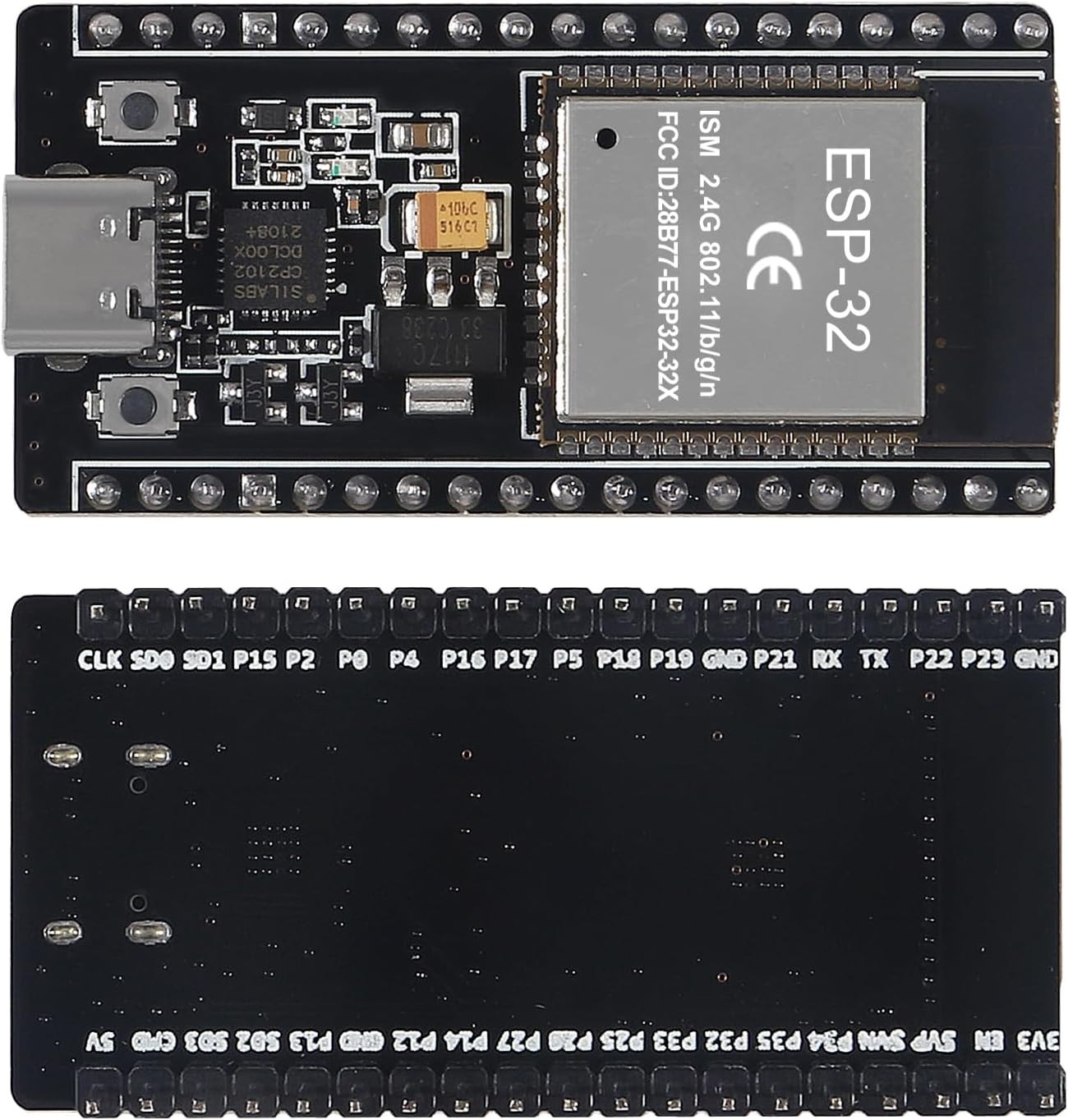ESP32 ESP-WROOM-32 Wifi and Bluetooth Development Board, 38-Pin, with USB Type-C