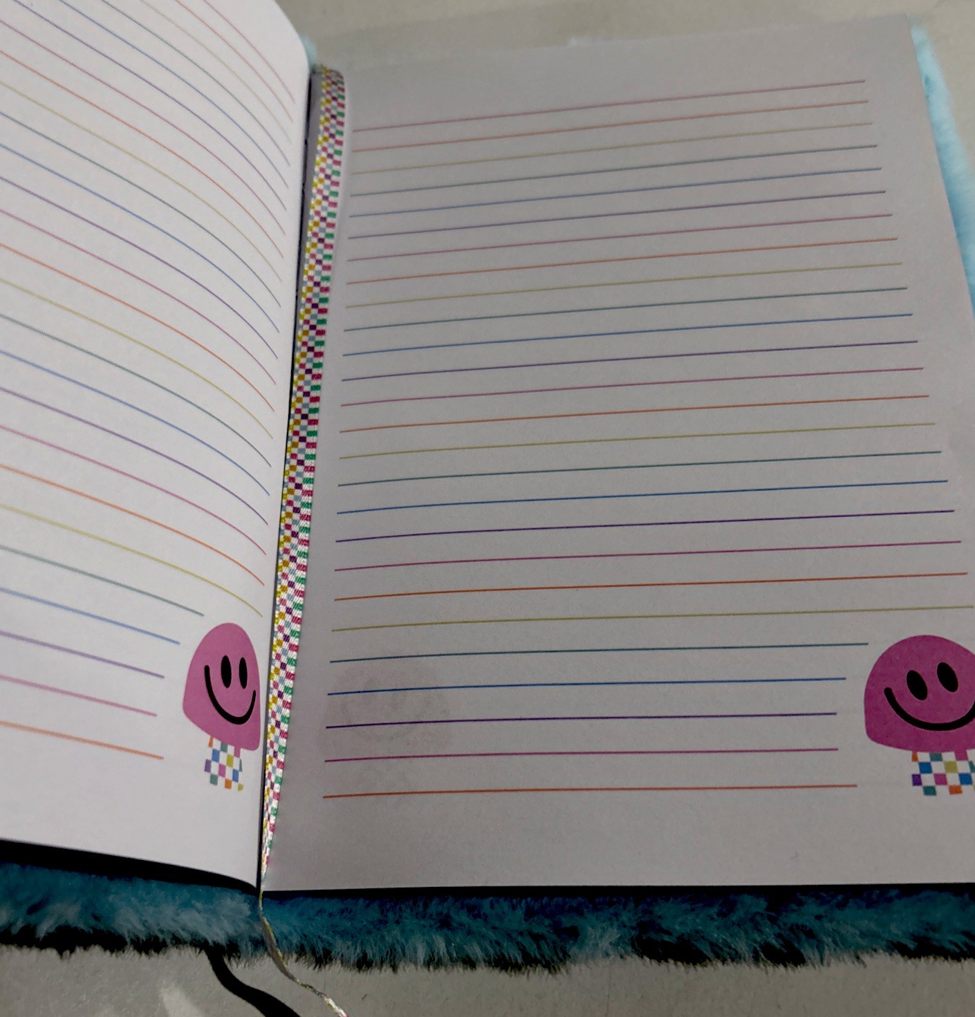 Fuzzy Blue Mushroom Note Journal Built In Puffy Bookmark 160 Pages By Iscream