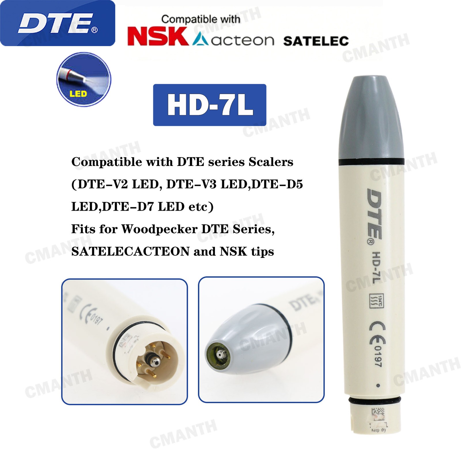 Woodpecker DTE Dental Ultrasonic Scaler Handpiece Detachable Cable Tube EMS NSK