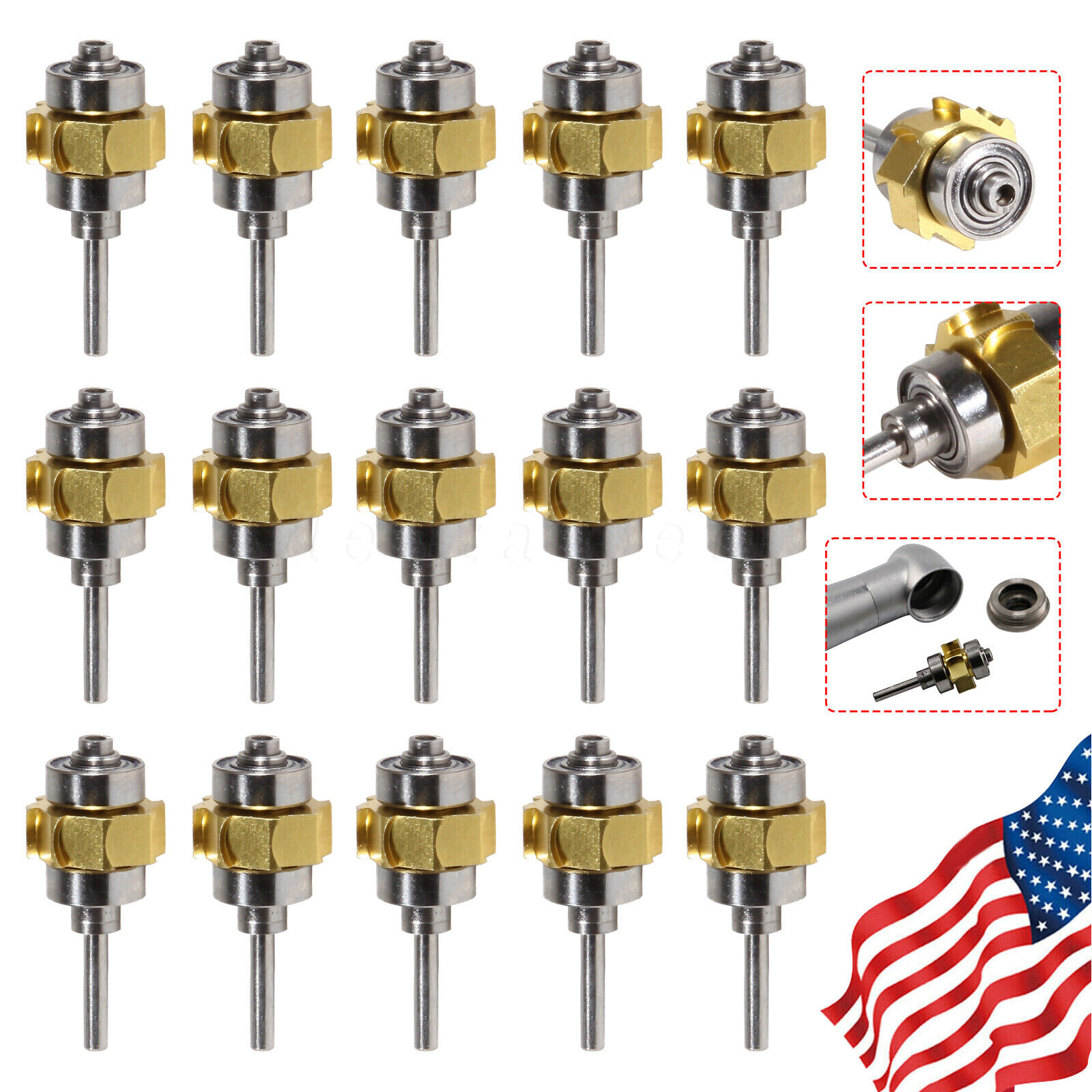 USA Dental Turbine Rotor for Fiber Optic LED High Speed Standard Handpiece YB6T