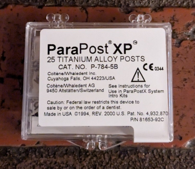 Coltene Whaledent P-784-5B ParaPost XP Titanium Posts Red 25/Pk