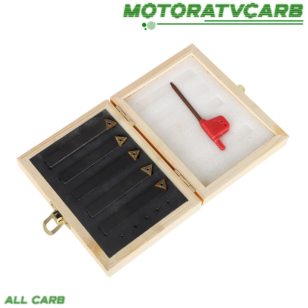 ALL-CARB 5 Pack 3/8″ Carbide Indexable Turning Tool Bit With Carbide Inserts
