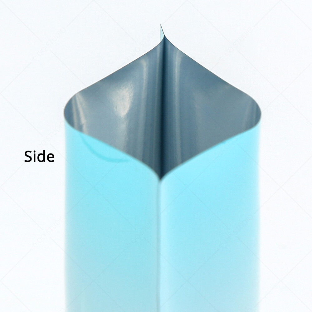 Multi-Size Glossy Gradient Pink+Blue Foil Mylar Open Top Pouch Bag w/ Tear Notch