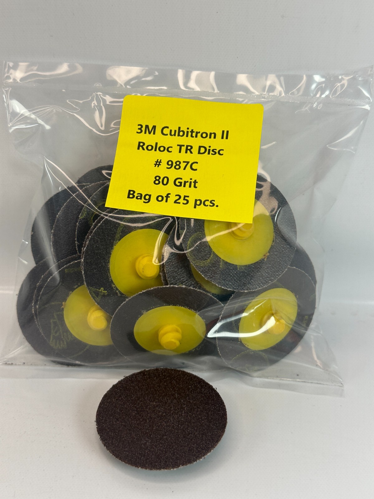 3M Cubitron II Roloc TR, Fibre Disc 987C, 80grit, 2 in. (lot of 25pcs)