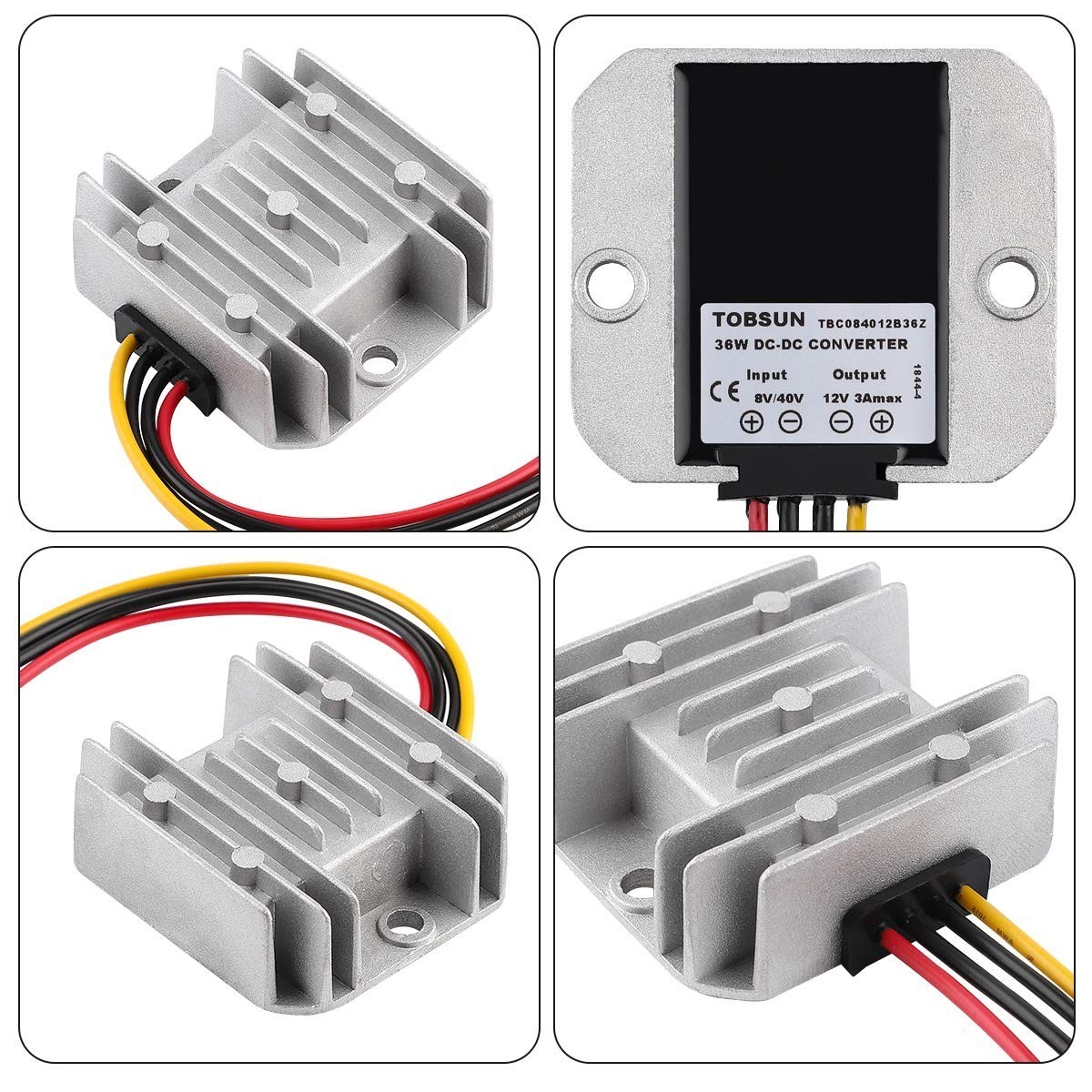 HOMELYLIFE Voltage Reducer DC 8V-40V to 12V 3A Waterproof Converter