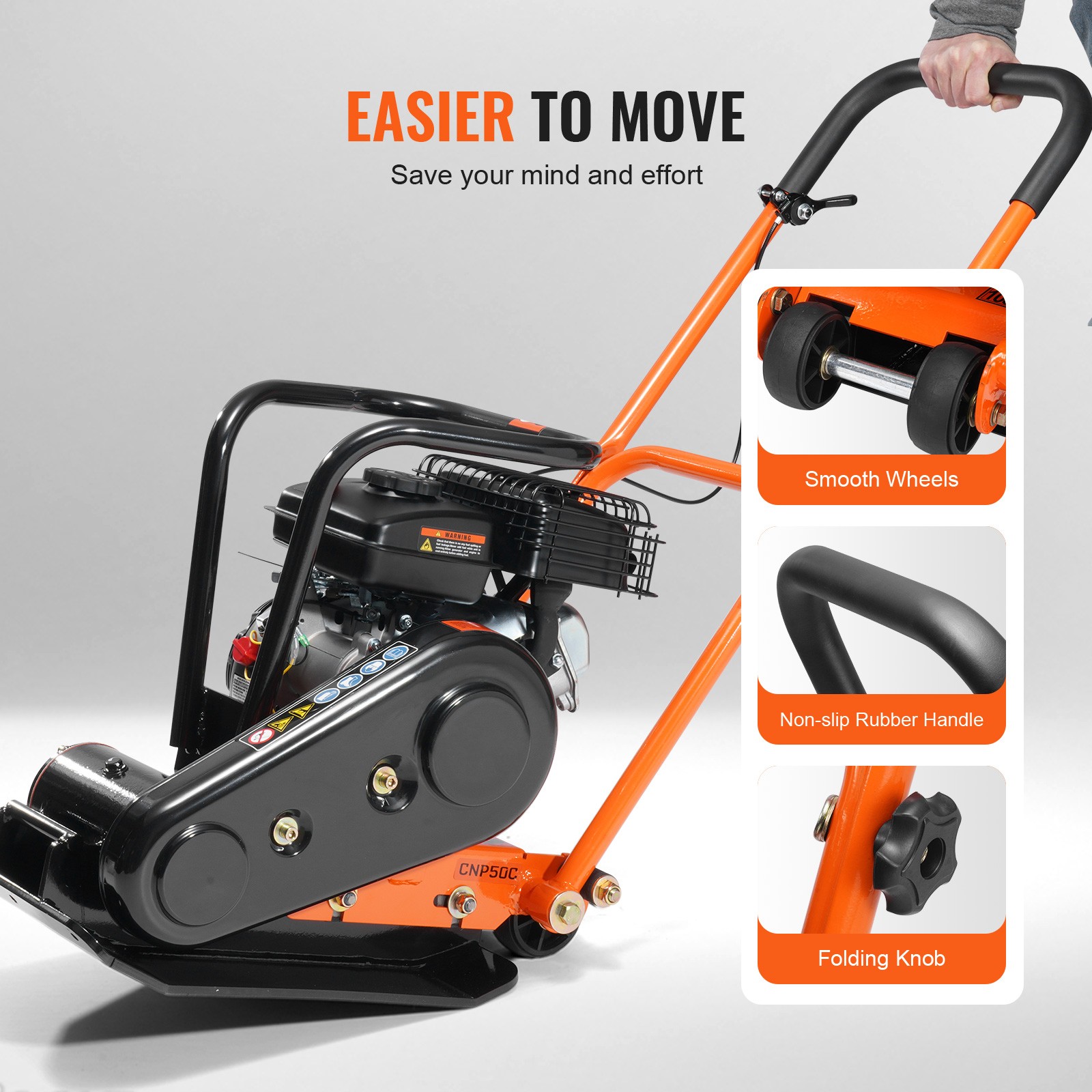 Walk-Behind Vibratory Plate Compactor Rammer 2.8HP 78.5cc EPA Engine Soil Tamper