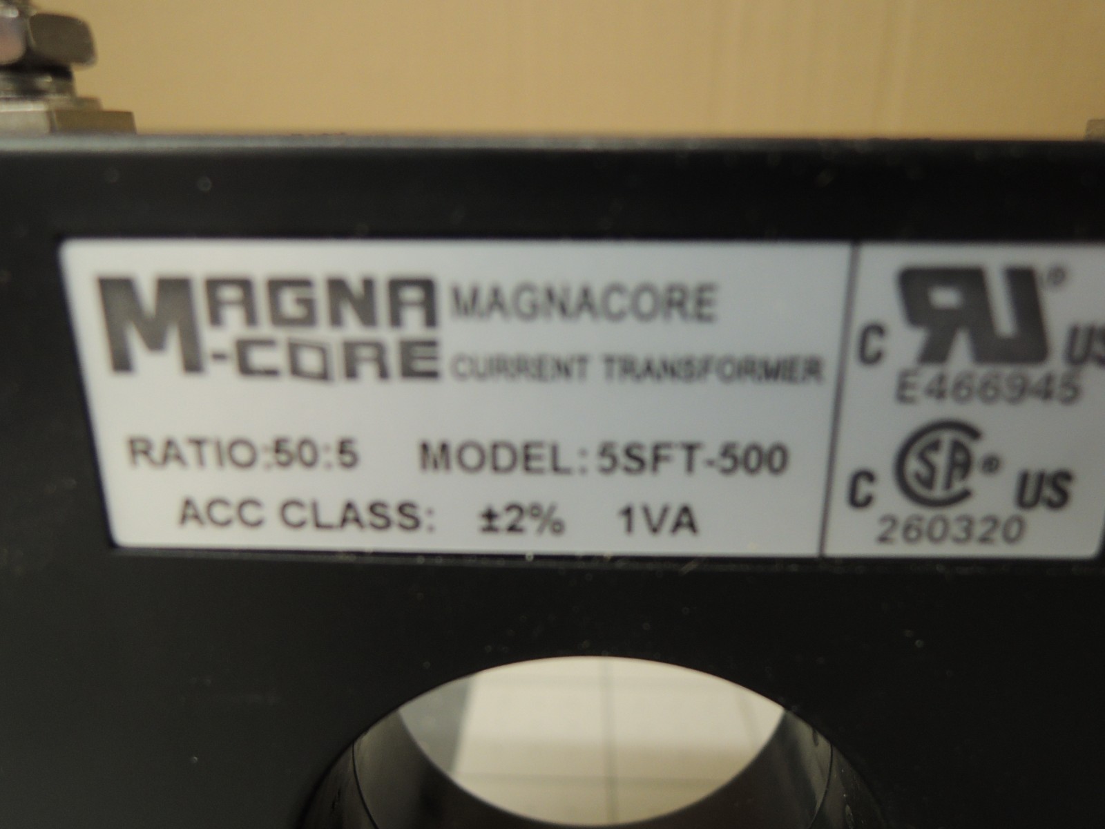 5SFT-500 Current Transformer, Non-ANSI Rated Window Type, 50:5, Class 2, 1 VA