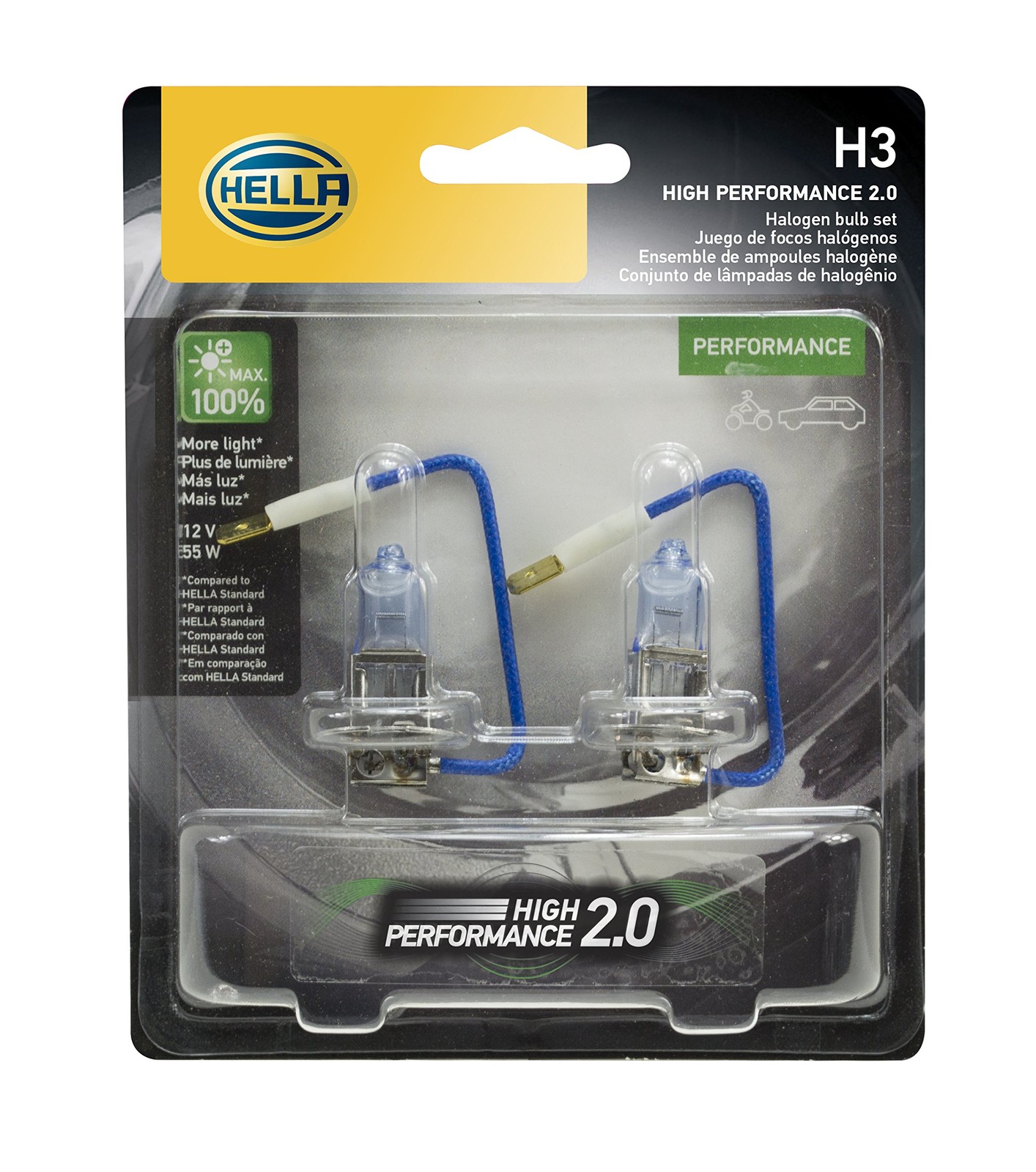 Hella Hp2.0 55W Multi Vehicle Light Bulbs Superior Brightness And Safety Upgrade