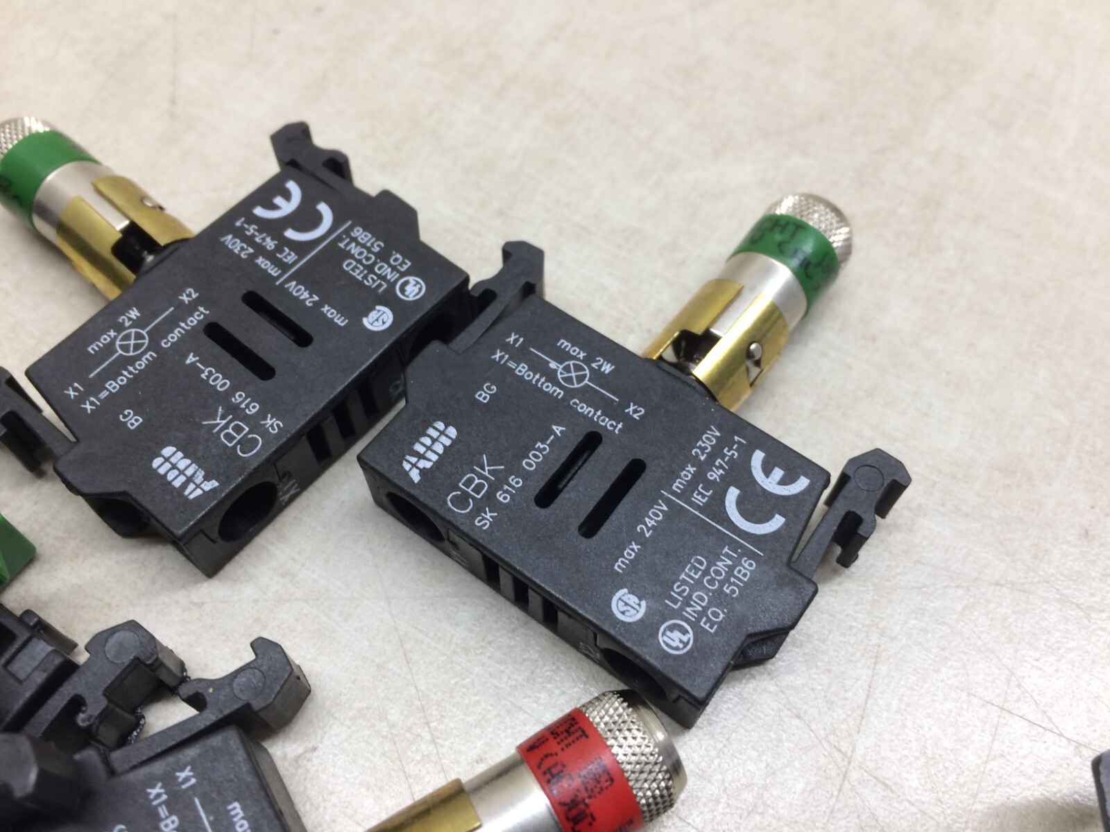 Lot of 11 ABB Contact Blocks 616 001-B 616 001-A 003-A