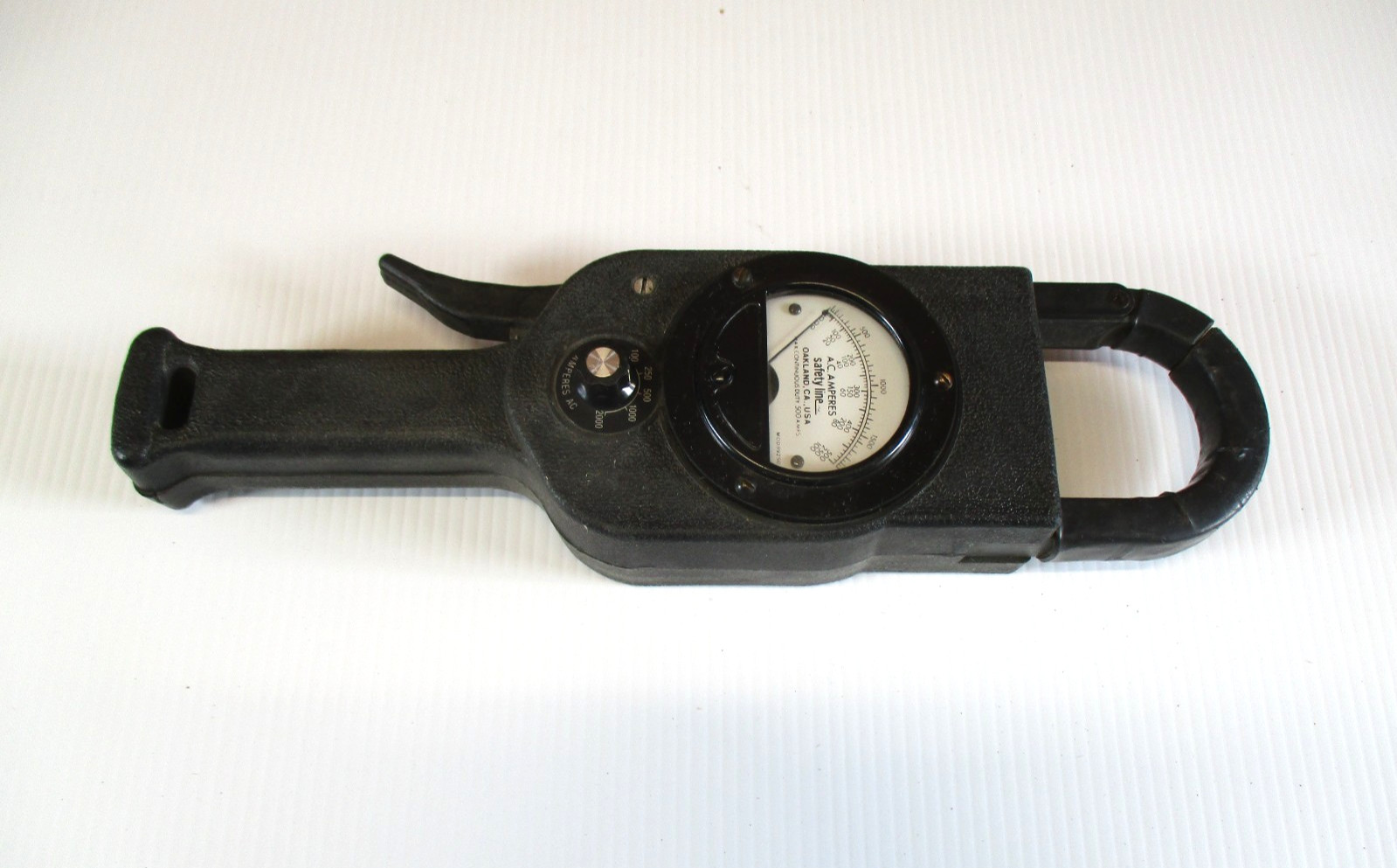 Vintage Safety Line AC Amperes Clamp Meter 500 Amp Testing Tool With Case