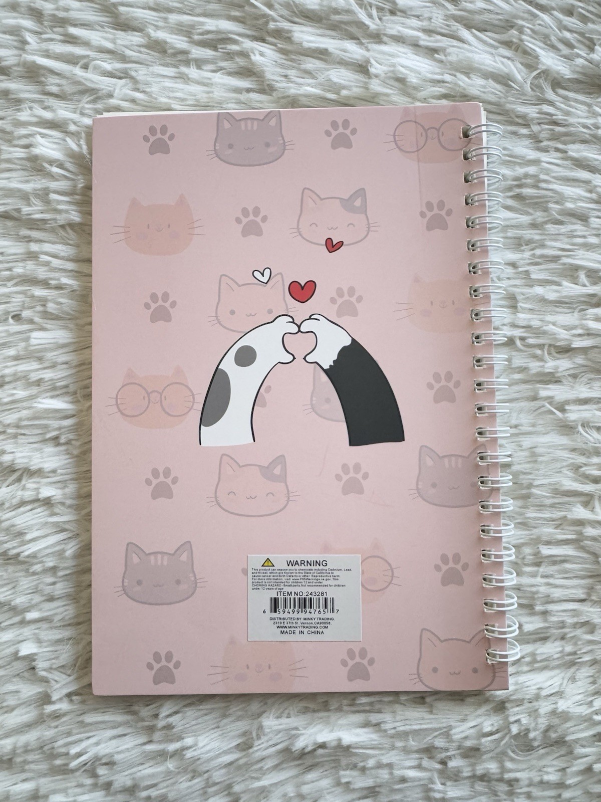 Have A Nice Day Cat Lover Pink Journal A5 Spiral Notebook Lined Ruled