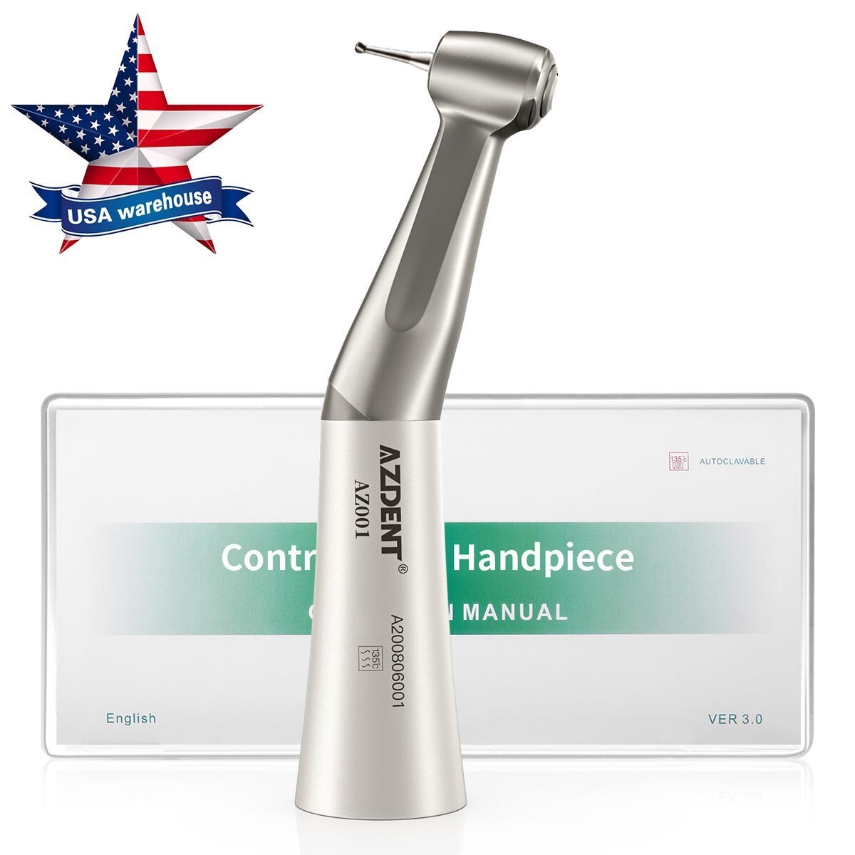 Dental Slow Low Speed Contra Angle Handpiece 1:1 E-Type Push Button CA 2.35mm
