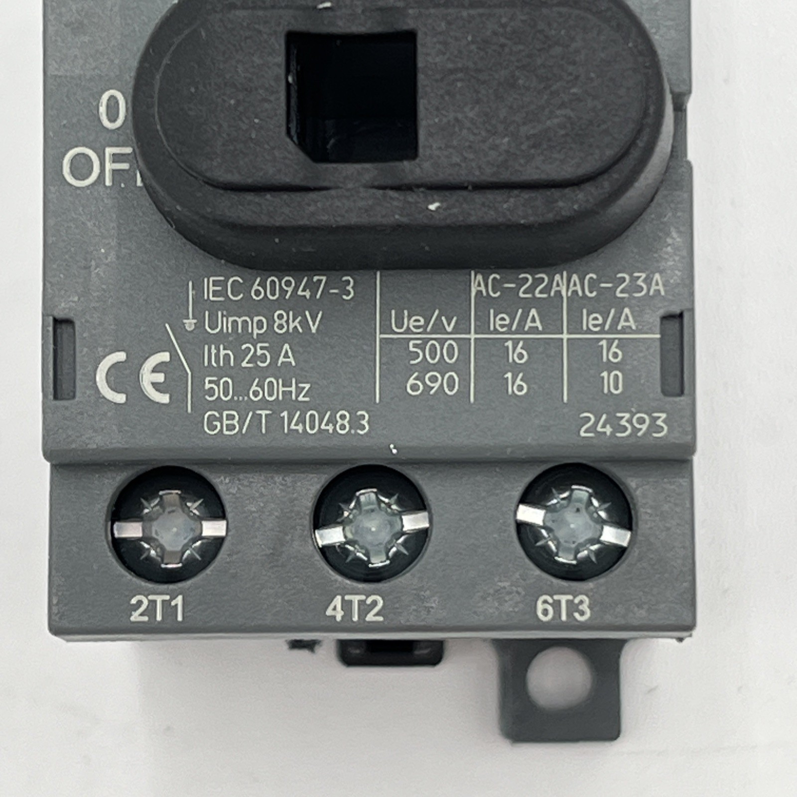 NEW!! ABB OT16F3 Switch Disconnector 3-pole Front Operated 16A – 1SCA104811R1001