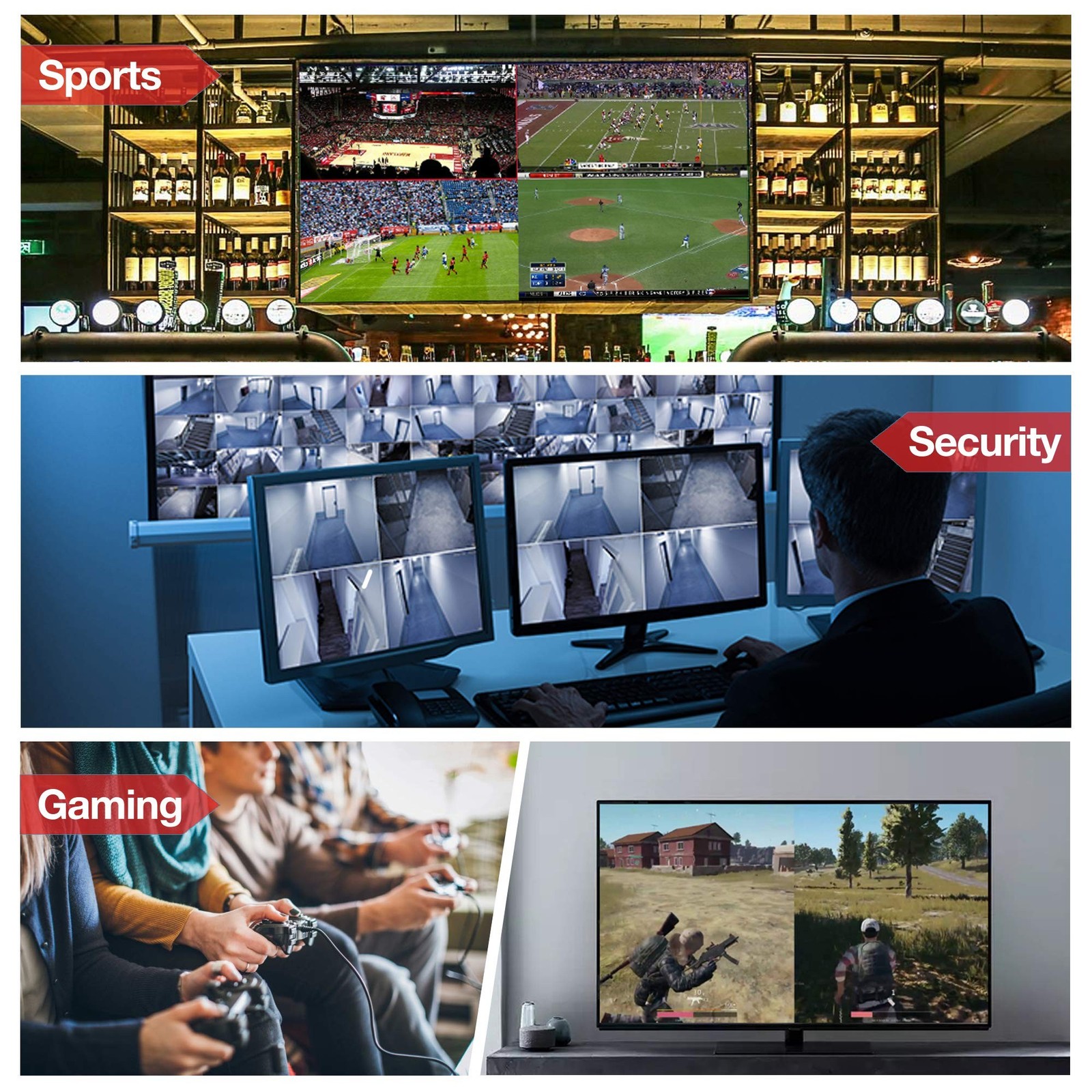 4 Ports Quad HDMI Multi-Viewer/Screen Divider/Switch | 1080p @ 60Hz | 5 Viewi…