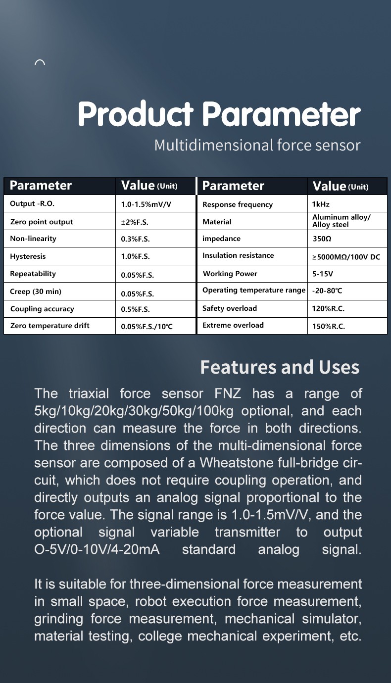 DAYSENSOR Multi-Axis Force Sensor,High Precision Miniature Load Cell Sensor