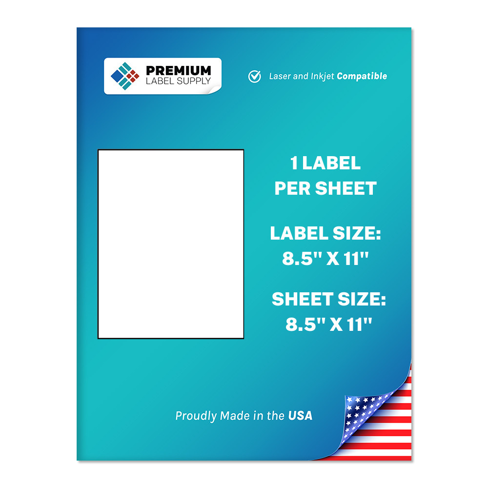 25 8.5″ X 11″ Full Sheet Shipping Labels PLS Brand