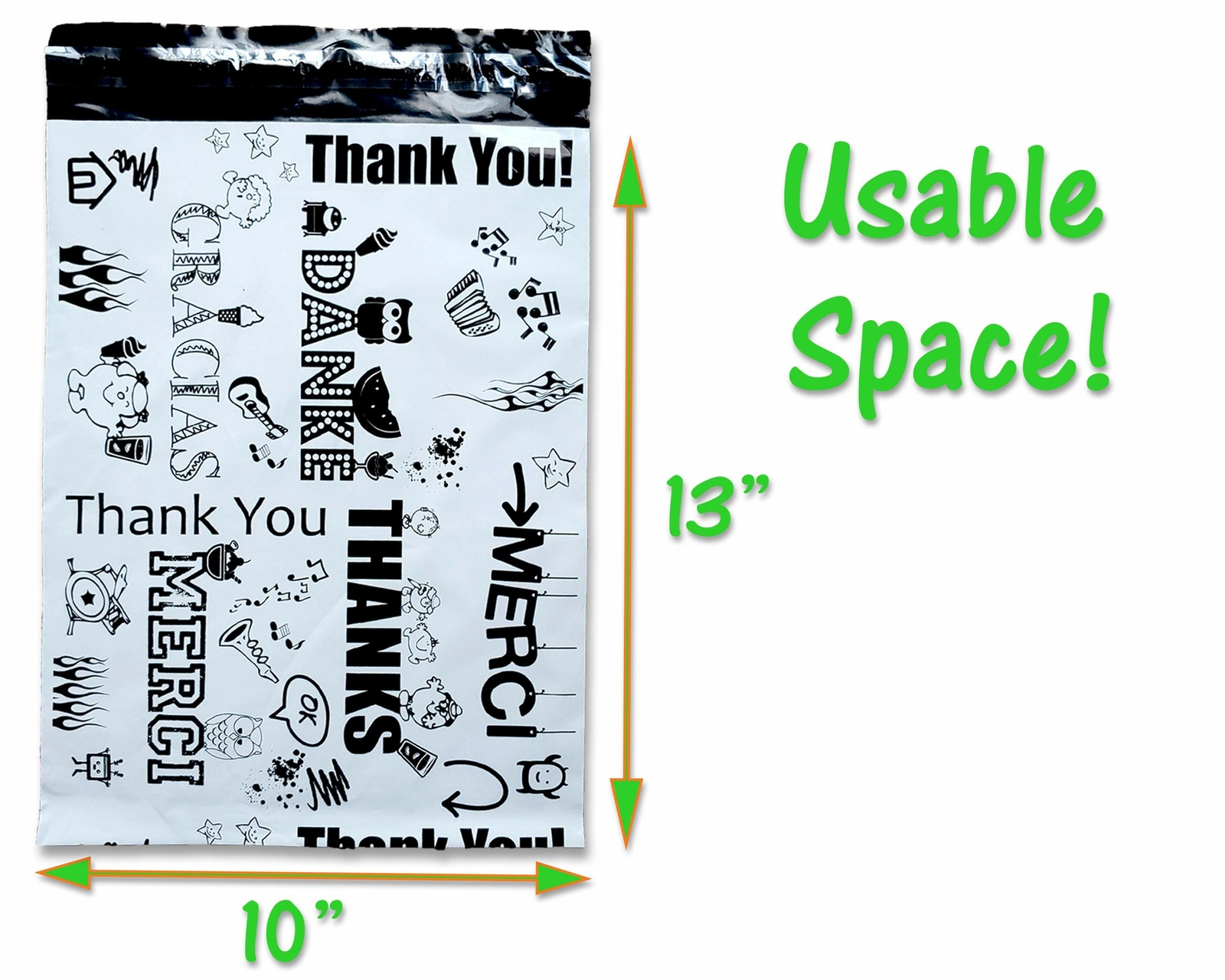 Thank you Collection Poly Mailers 10×13″ Combo, Self Seal Shipping Mailing bags