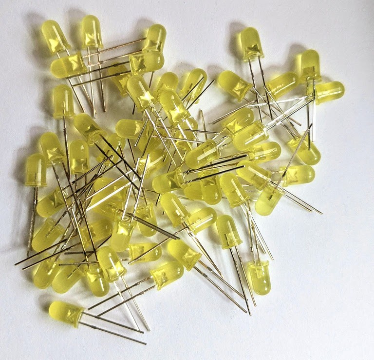 10 pcs 5mm LEDs Red, Yellow, Green, Blue, Clear -Choose color
