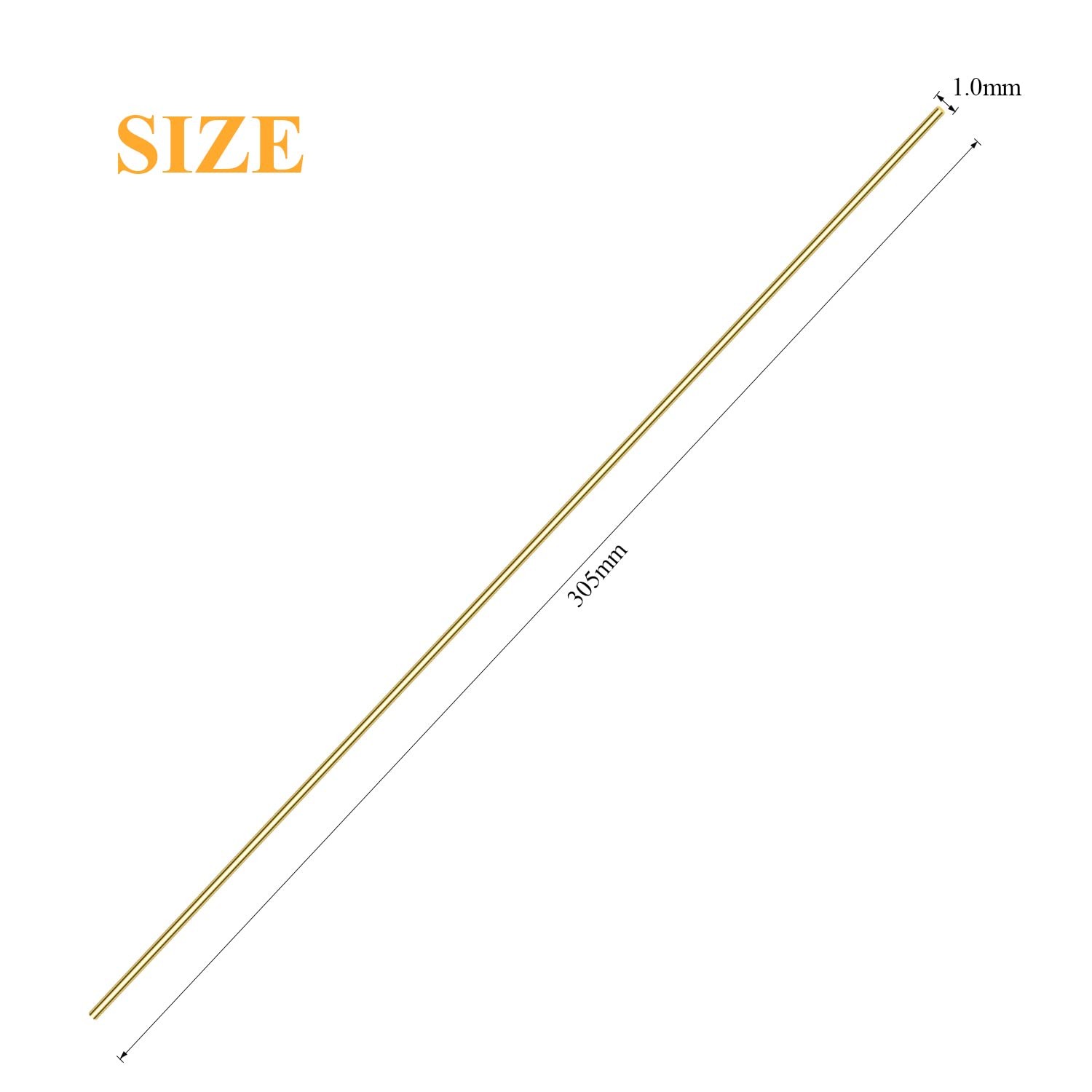 20 Pieces 1mm Brass Round Rods Brass Solid Round Rod Lathe Bar Stock 1mm In Diam