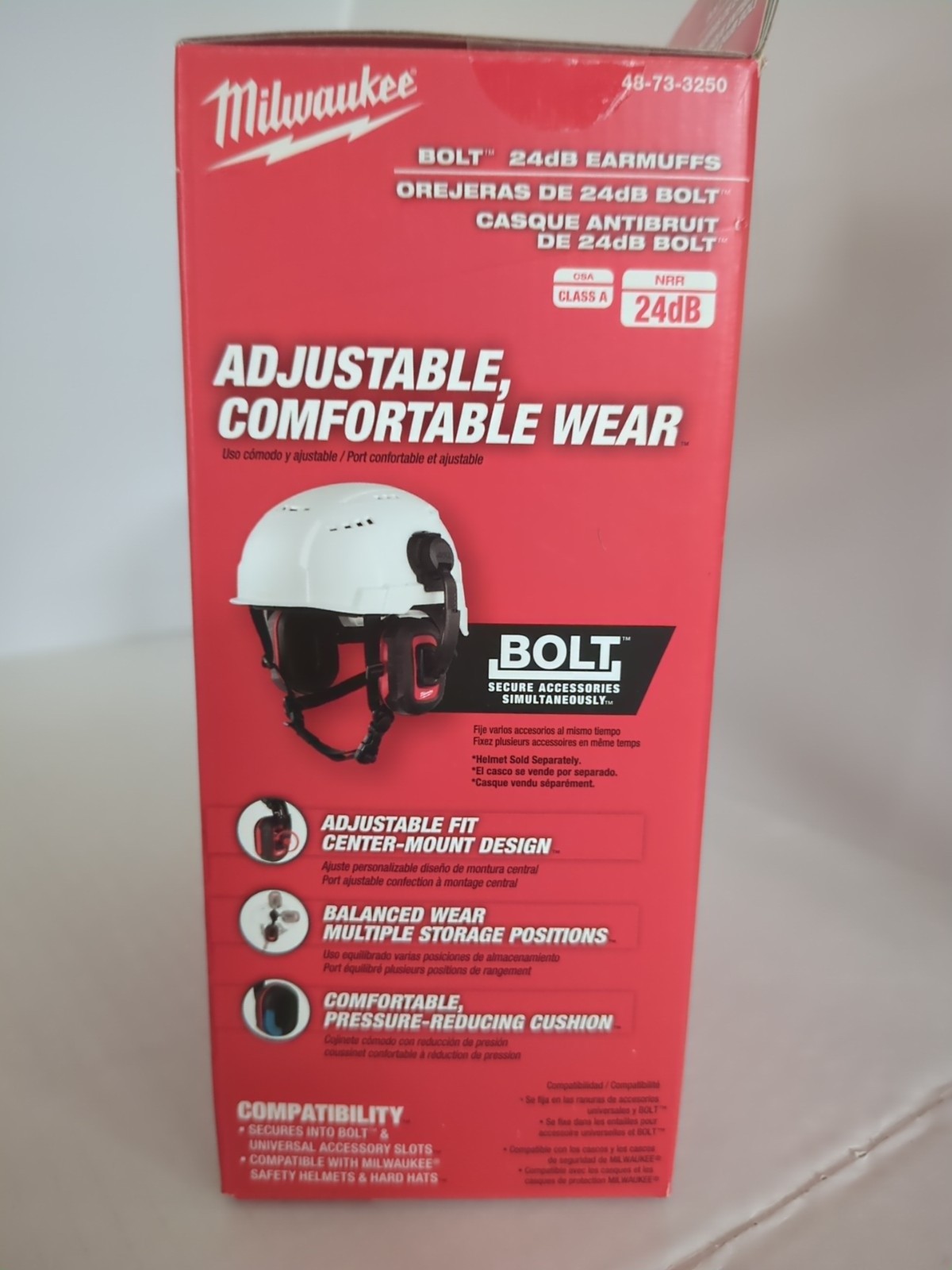 Milwaukee 48-73-3250 BOLT 24dB Hardhat Earmuffs Class A Universal Safety Helmets