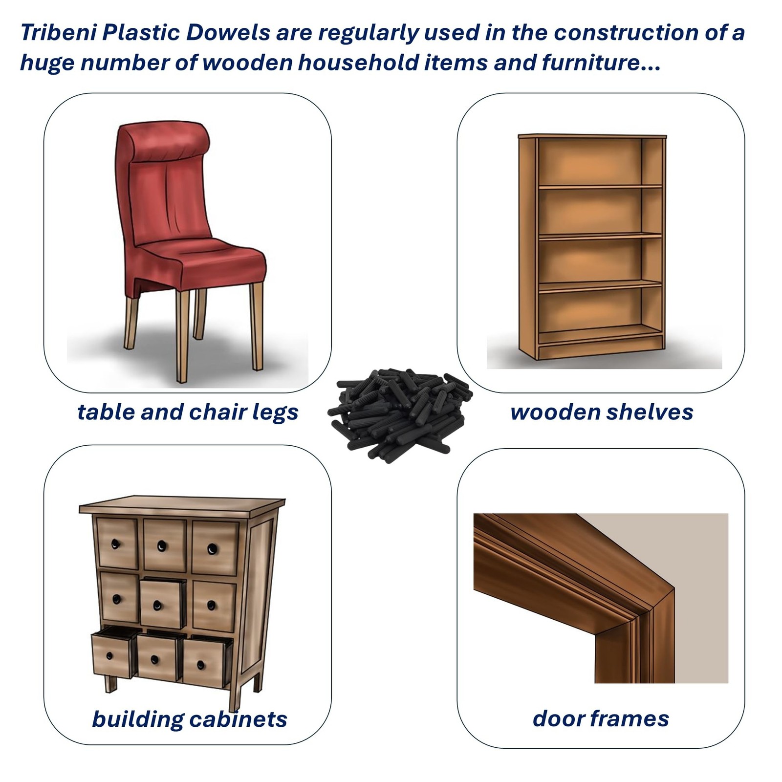 Plastic Dowel Pins: Secure Joining for Woodworking, Furniture & DIY Projects …