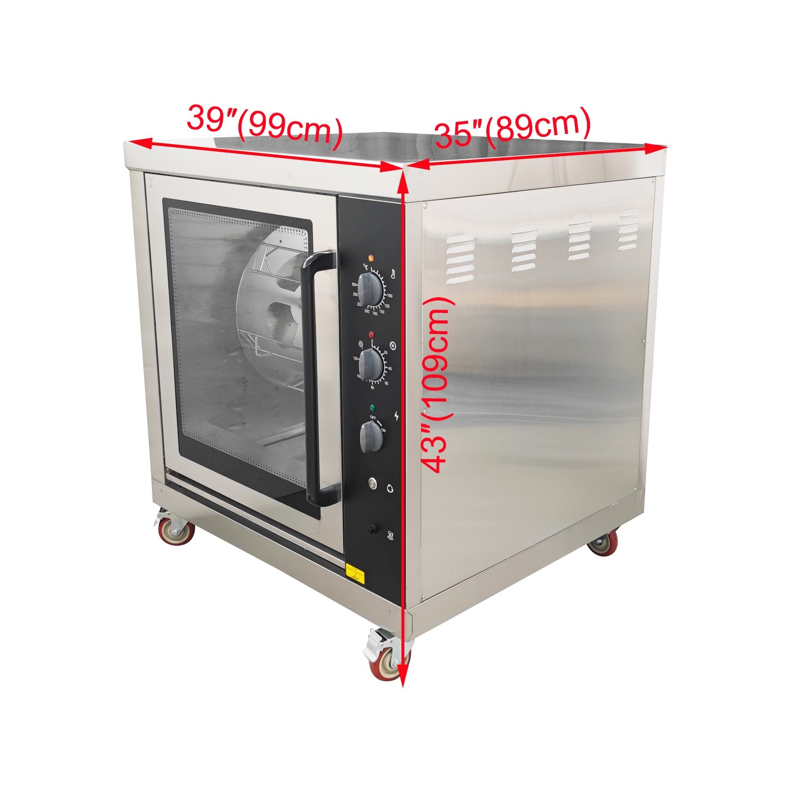 220V Electric Chicken Rotisserie Machine 122-572℉ Temp. Adjust Rotisserie Machin
