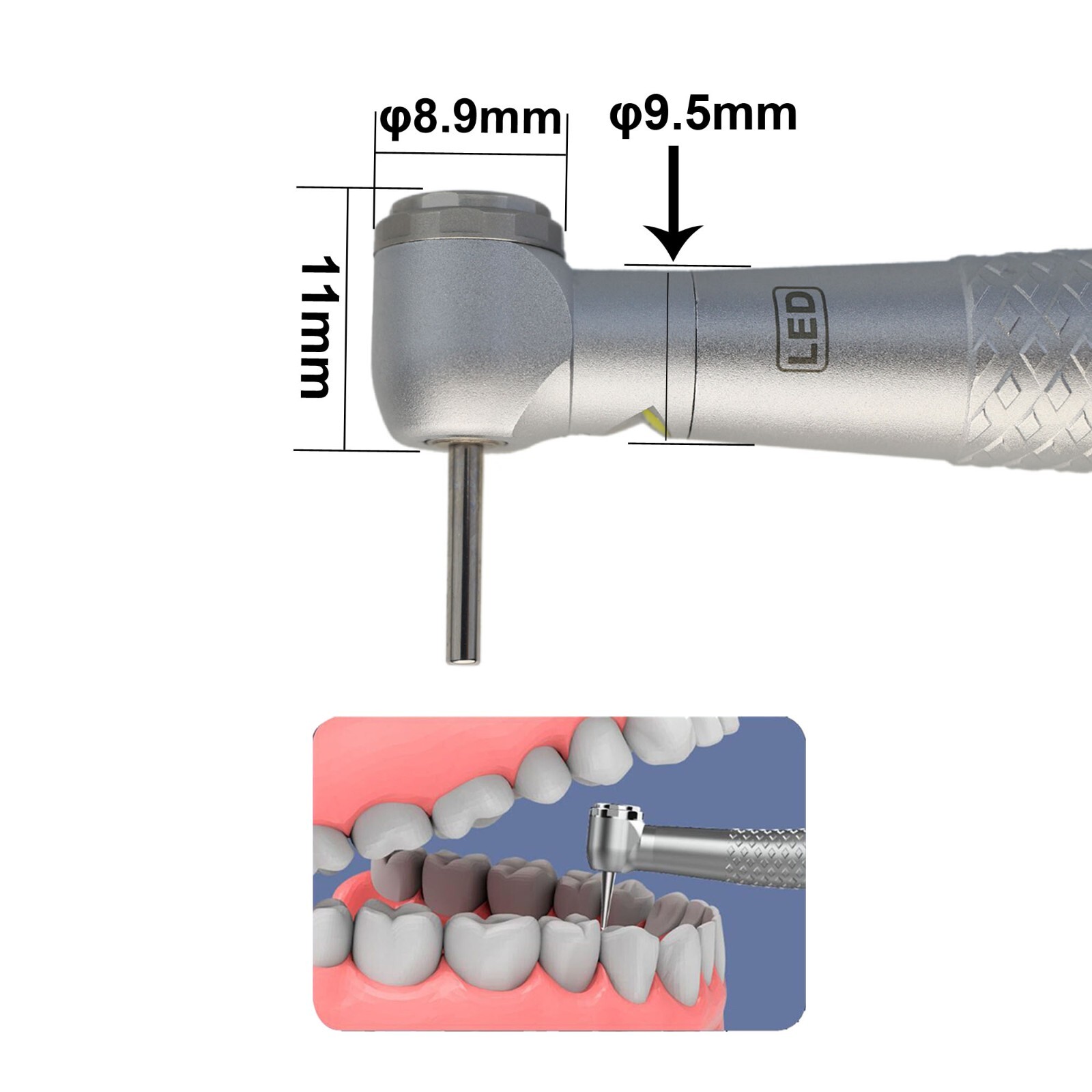 COXO Dental Small Mini Head LED Handpiece High Speed Air Turbine 4 Hole NSK Kids