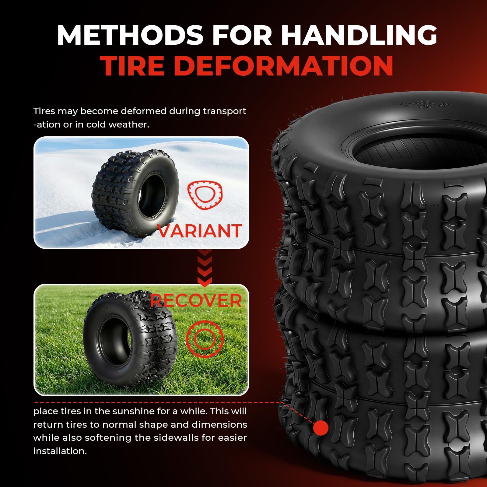 Set of 2 ATV UTV Tires 18×9.5×8 4 Ply All Terrain Tubeless Non Directional Tread