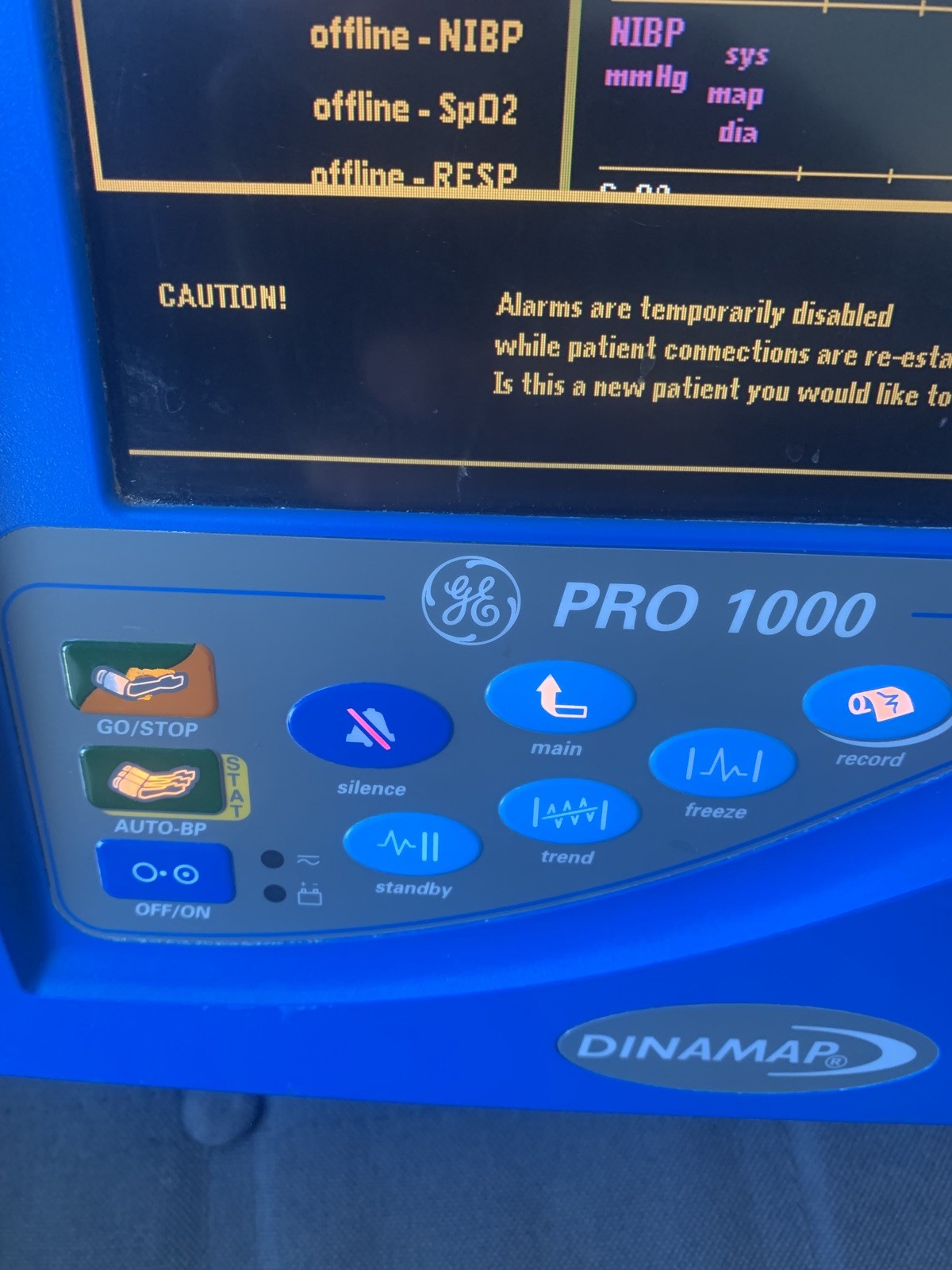 GE Dinamap Pro 1000 Monitor Nellcor Oximax SpO2 NIBP Printer unit only