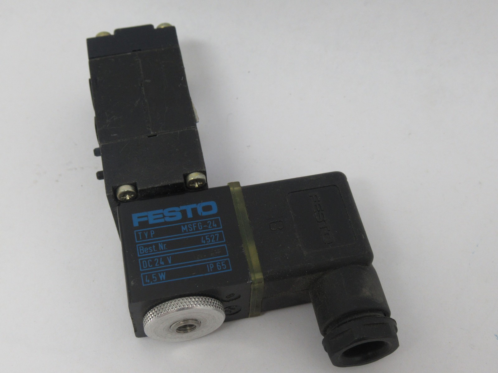 Festo 6068 MFH-5-3.3 Solenoid Valve w/MSFG-24 Coil 24VDC 4.5W 130l/min USED