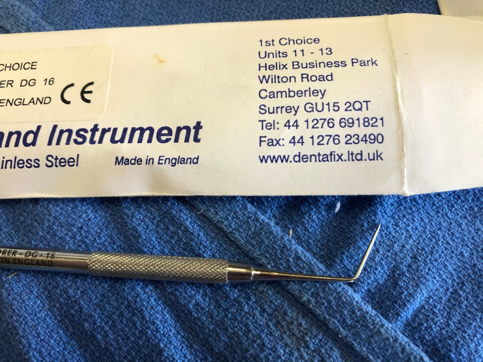 Dental Instrument Explorer DG 16 Made in England 1st Choice New Stainless-Steel