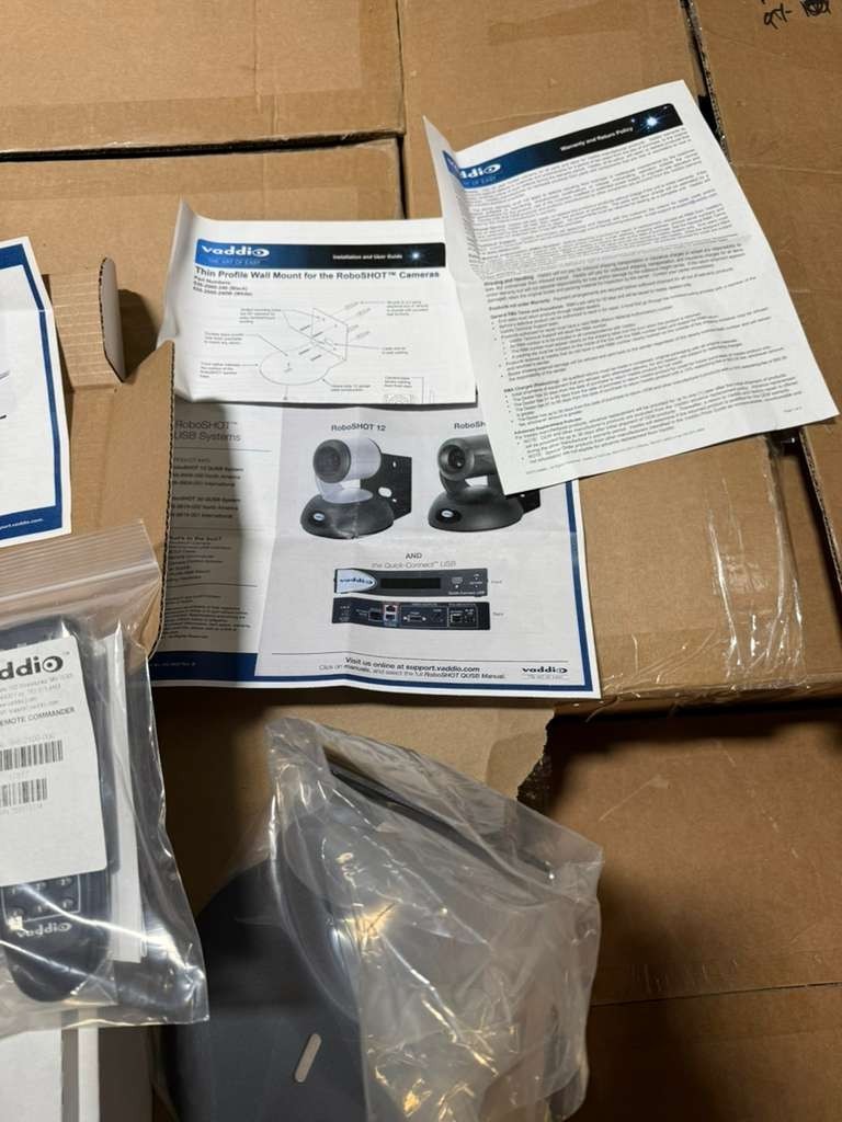 Vaddio RoboSHOT 12 HD PTZ Silver Video Conferencing Camera w/ connector, remote