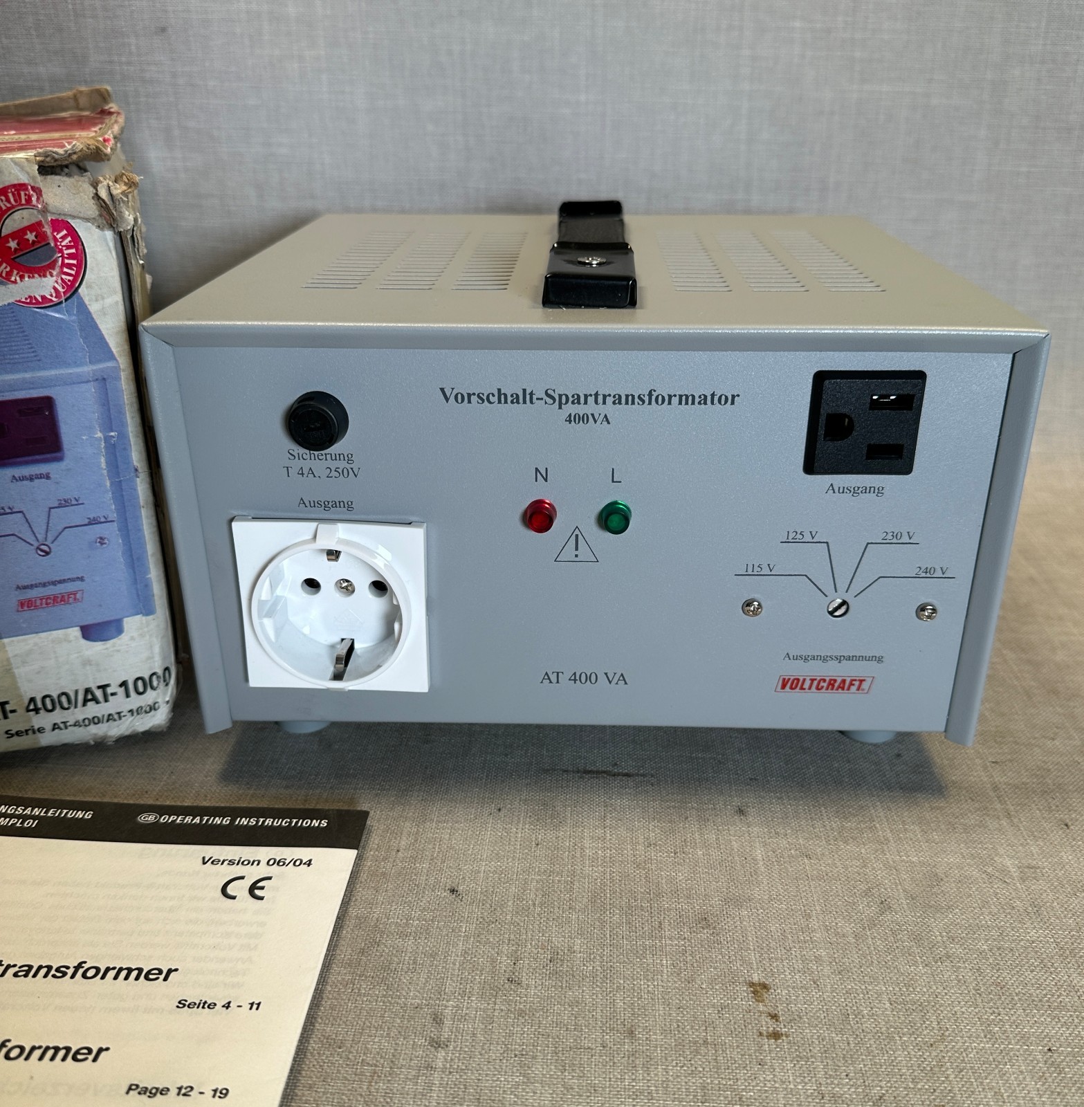 Voltcraft AT-400 VA Step-Up / Step-Down Isolation Transformer 115V–230V – WORKS!