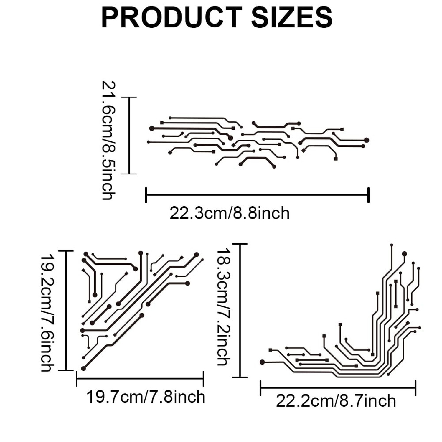 MAYJOYDIY Circuit Lines Stencil 11.8×11.8inch Circuit Corners Technology Pa