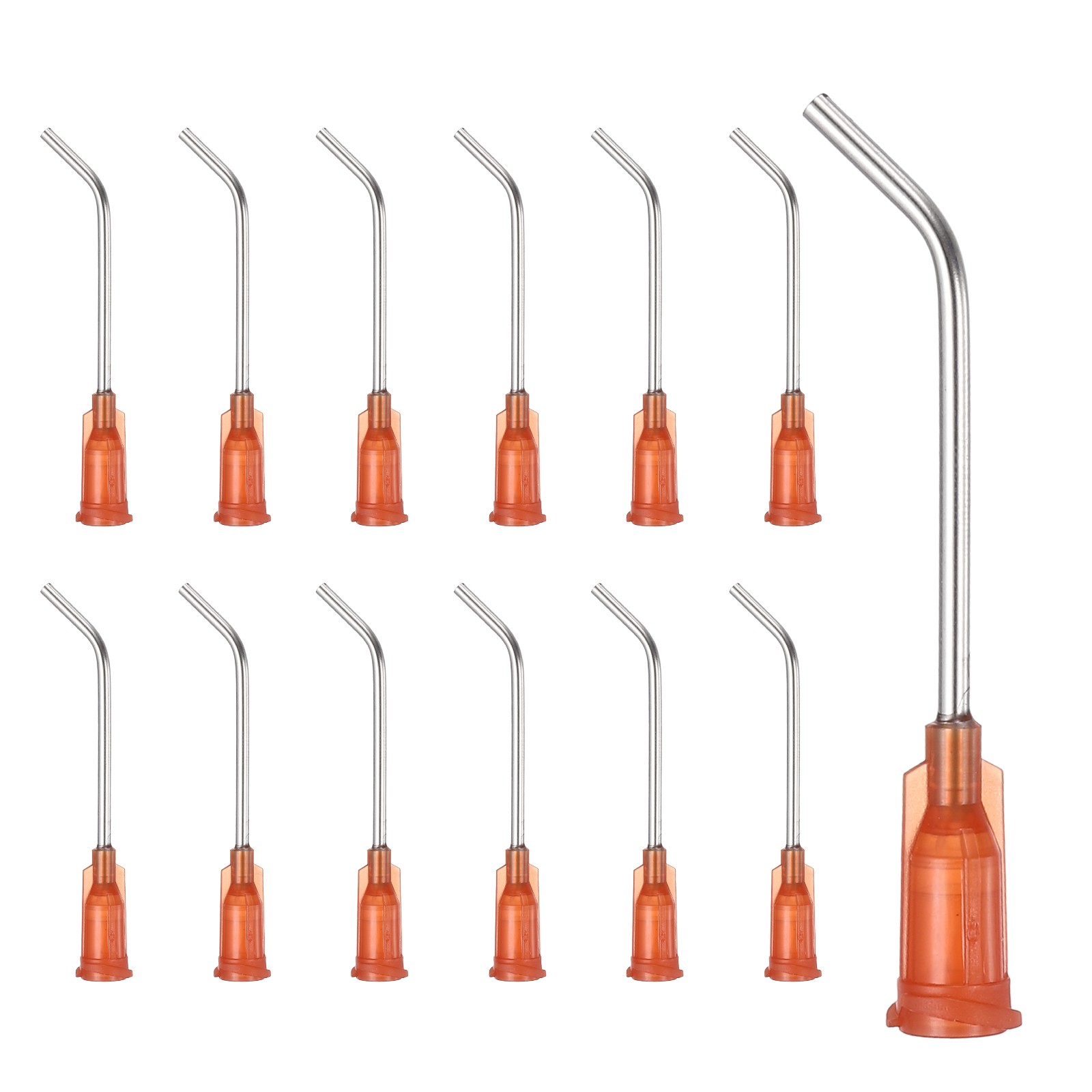 25Pcs 1.5Inch 15Ga 45° Angled Dispensing Needles, Brown