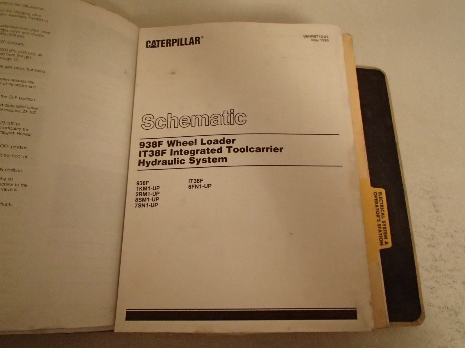Caterpillar 938F IT38F Loader Service Manual , 1KM 2RM 85M 6FN 7SN 5DR 1- up