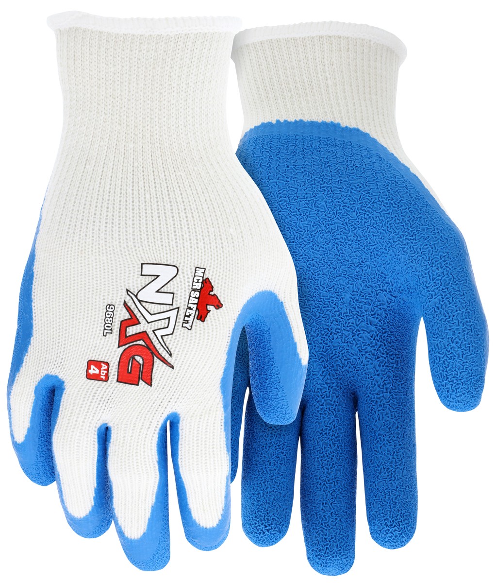 Memphis 9680 Flex-Tuff Cotton/Poly w/Blue Textured Latex, Size Medium (12 Pair)