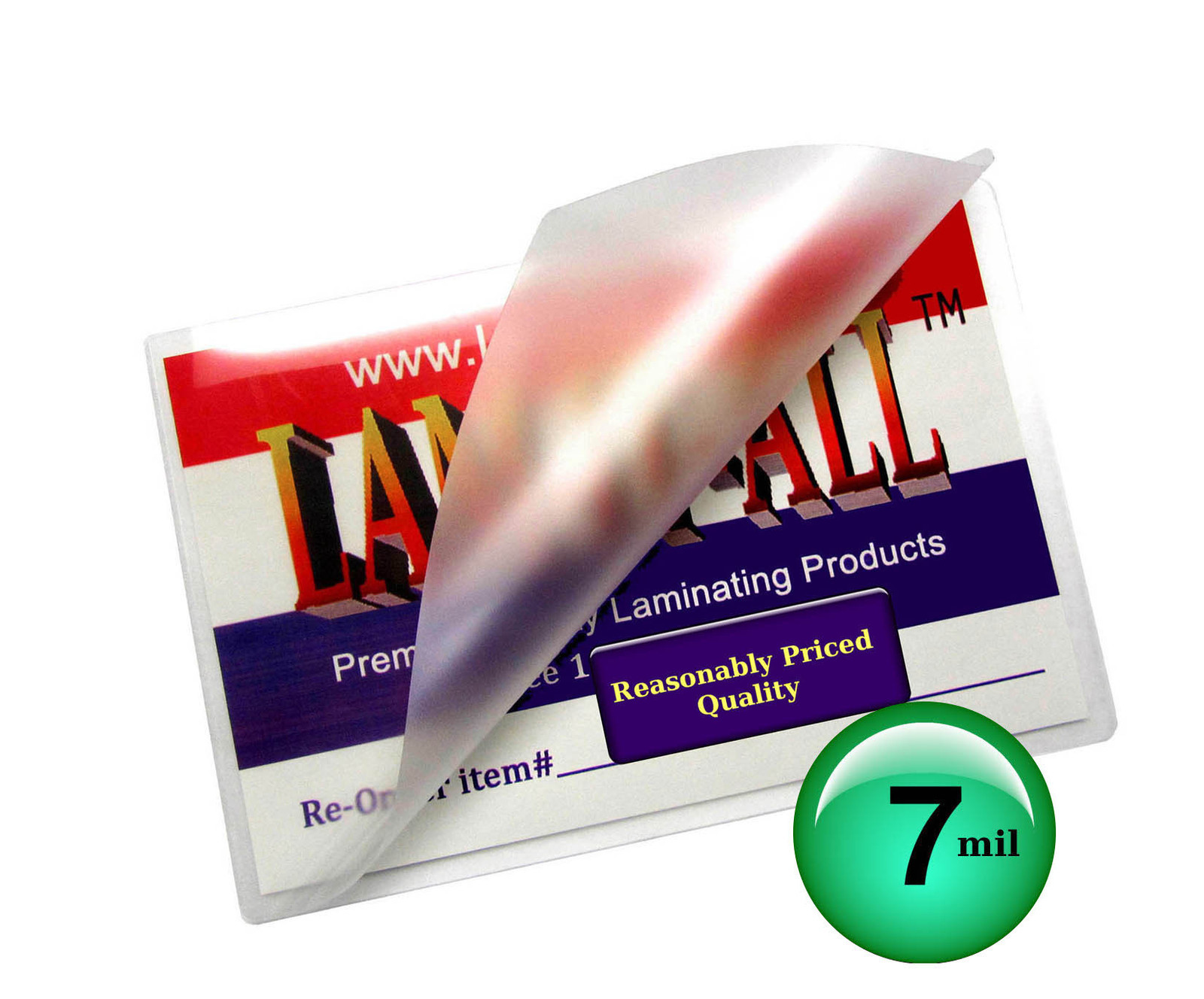 500/pack LAM-IT-ALL 7 Mil Military Card Hot Laminating Pouches 2-5/8 x 3-7/8