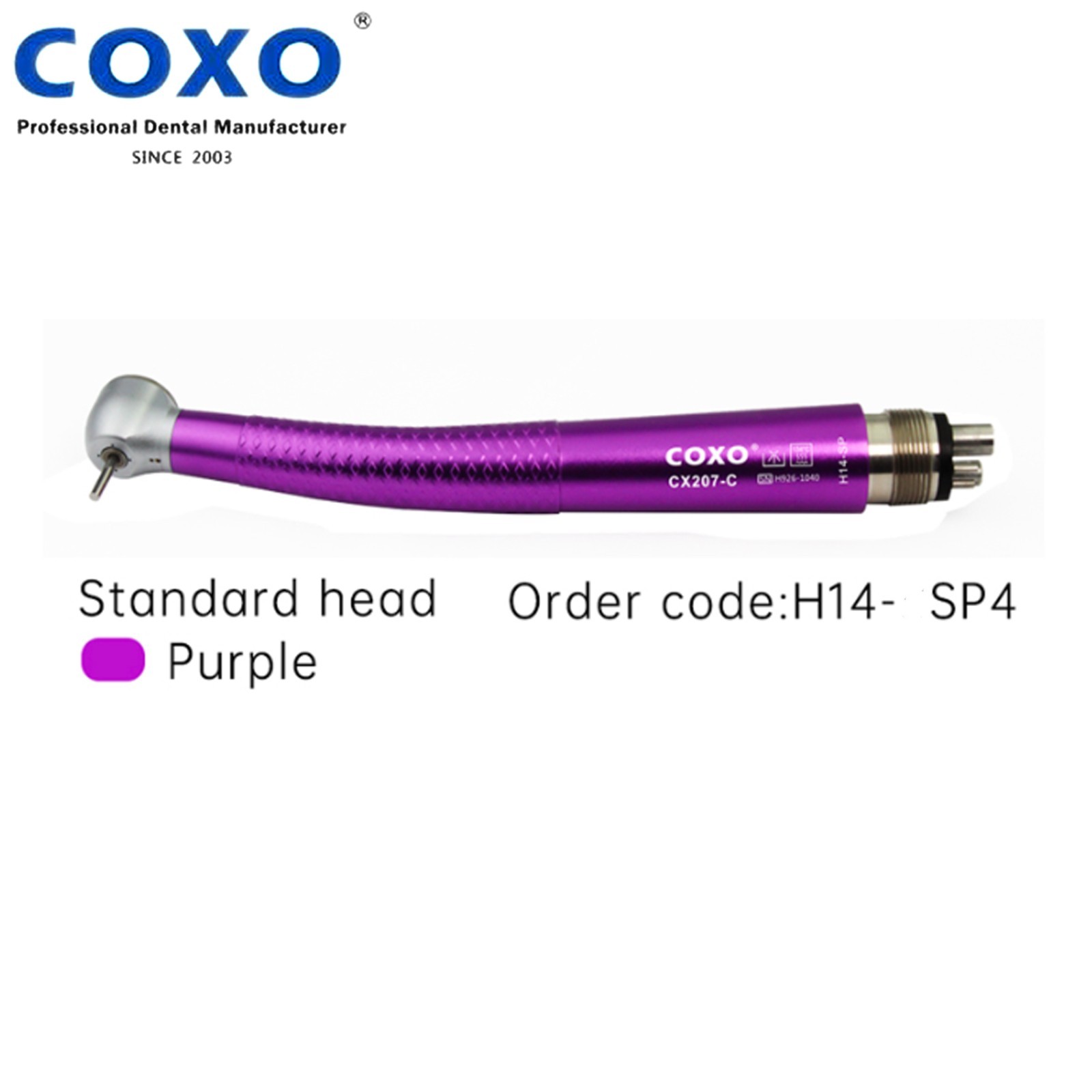 US COXO Colorful Dental High Speed Handpiece Air Turbine Anti-retraction 4 Holes