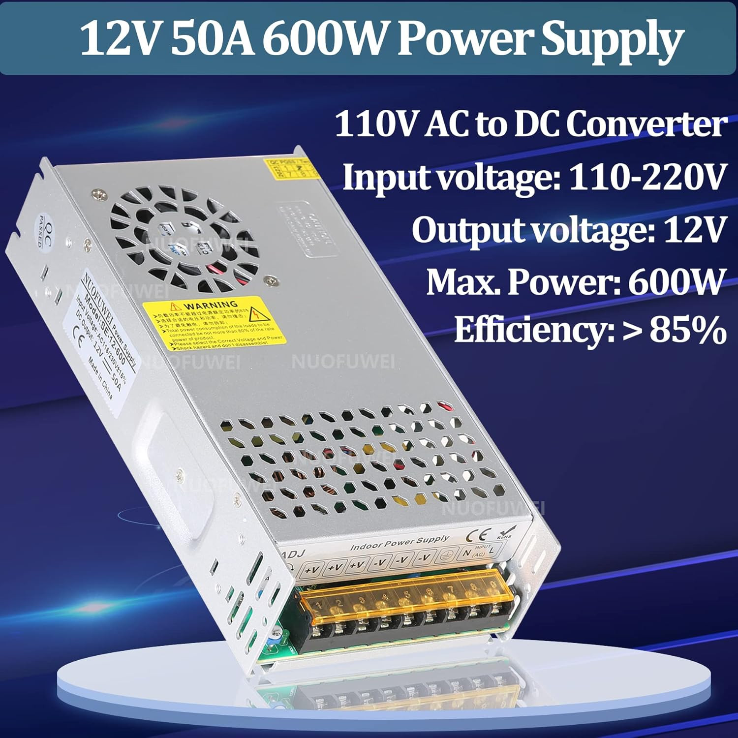 New Version DC 12V 50A 600W Power Supply 110V AC to 12V DC Converter Power Suppl