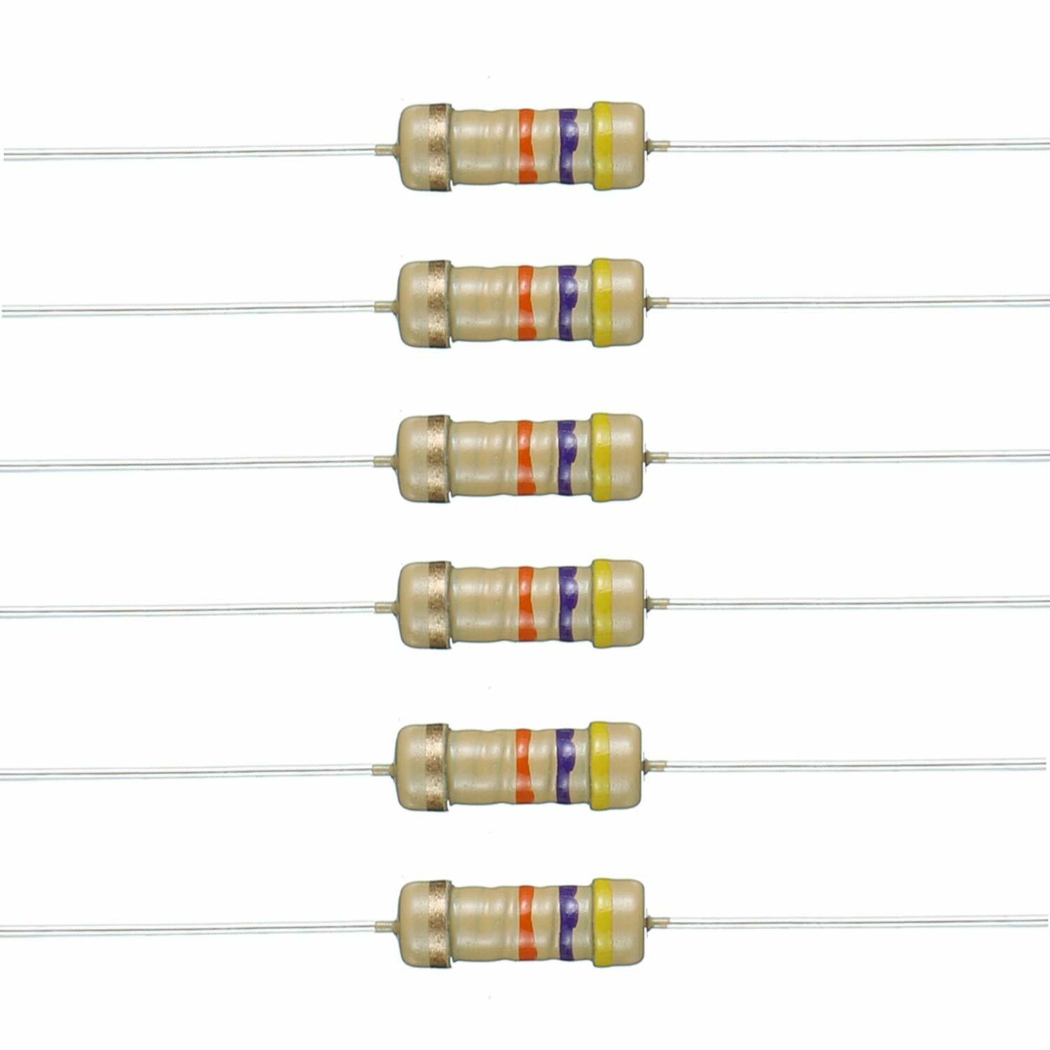 10 Pack~100PACK 4.7k Ohm Ω 5% Tolerance 1/4W 0.25 Watt Carbon Film Resistor